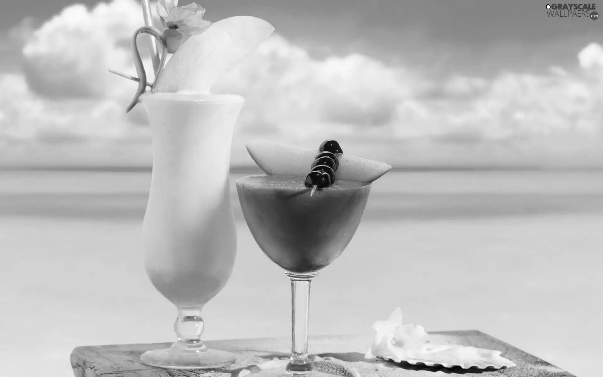 cocktails, Two cars, color