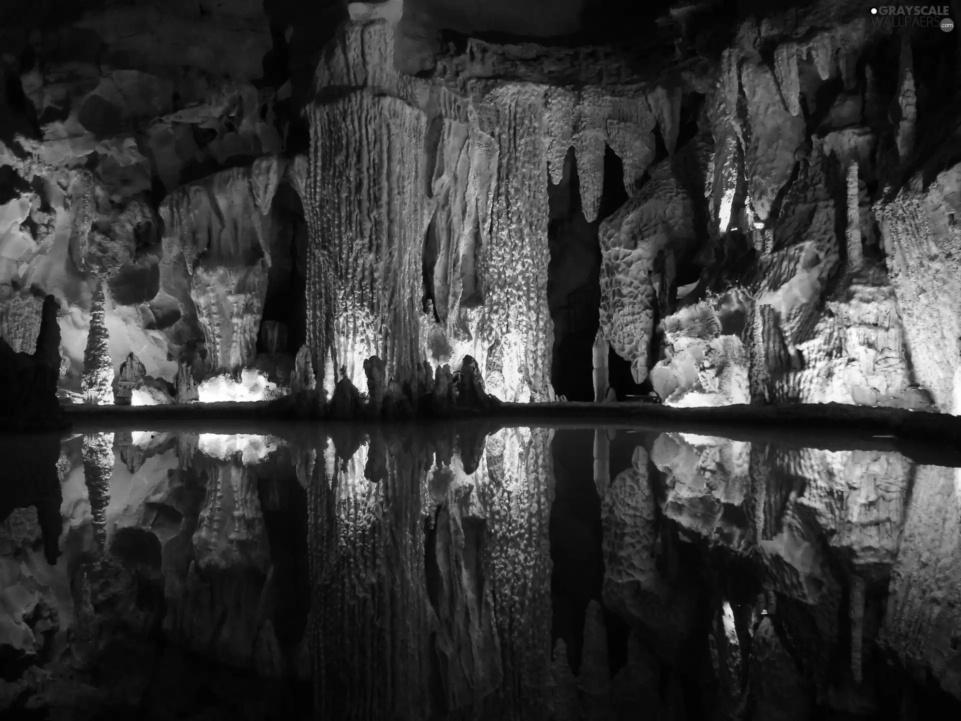 cave, nature, colors, lake