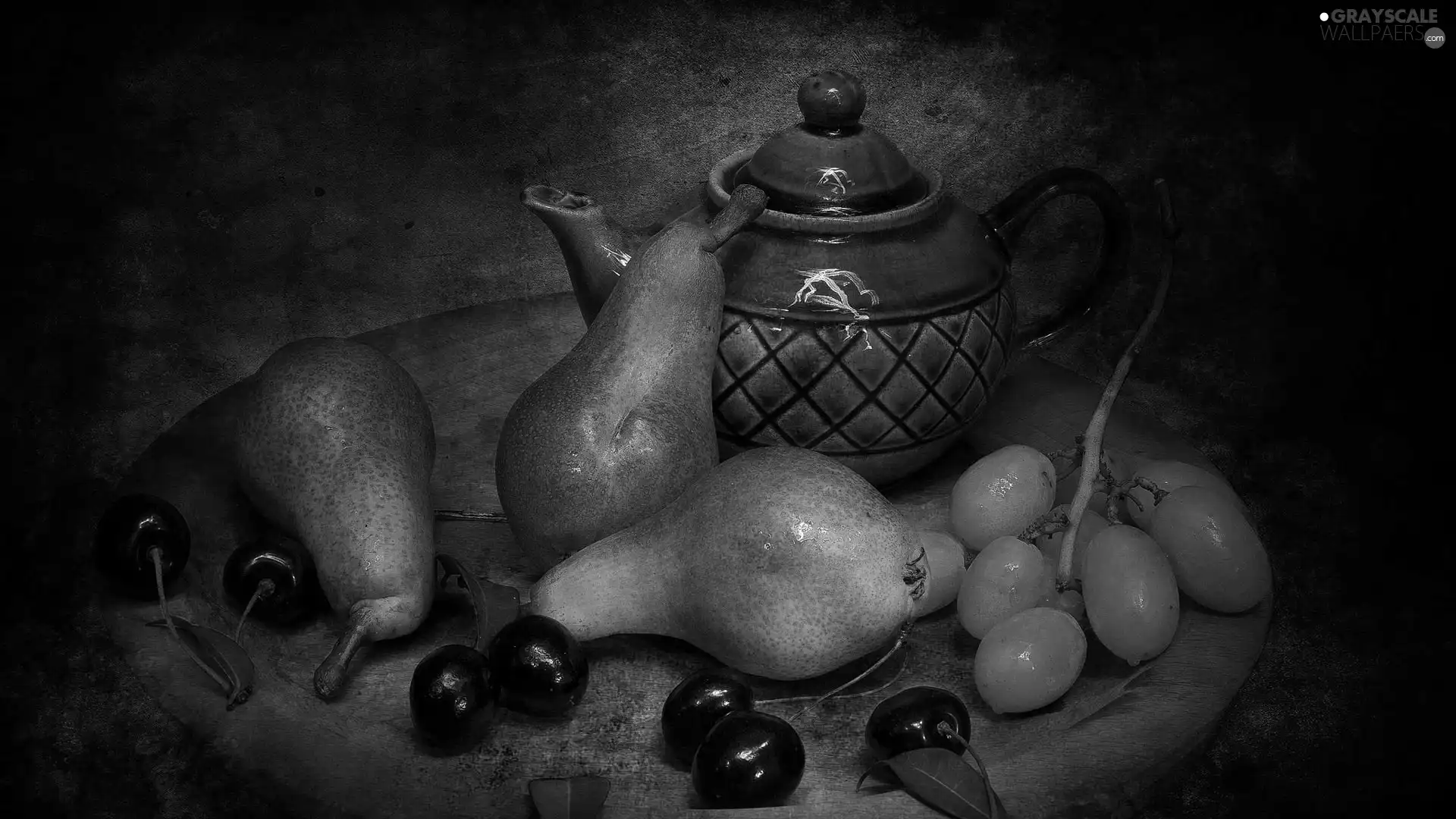 truck concrete mixer, jug, composition, Grapes