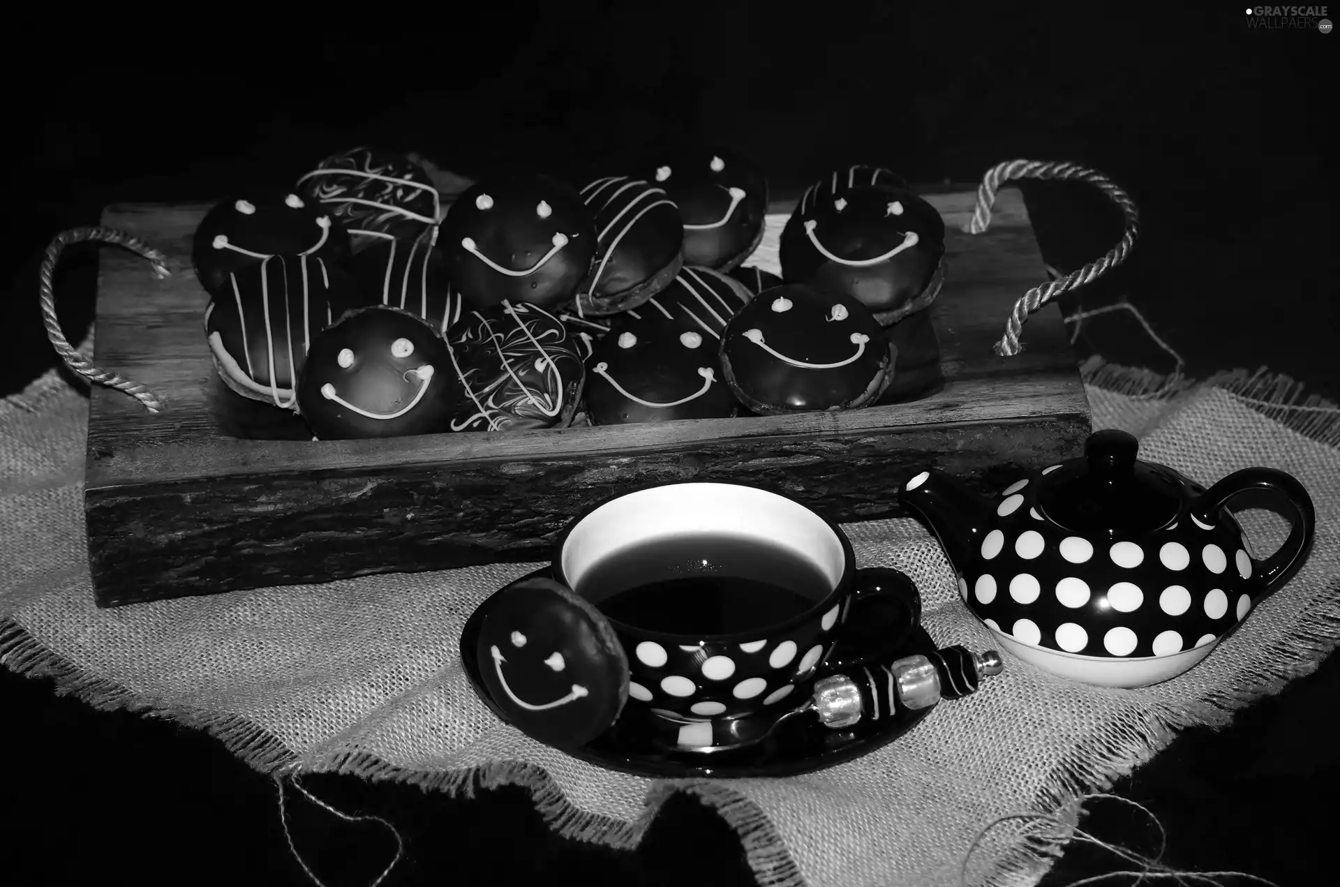 Cookies, composition, chocolate, jug, cup