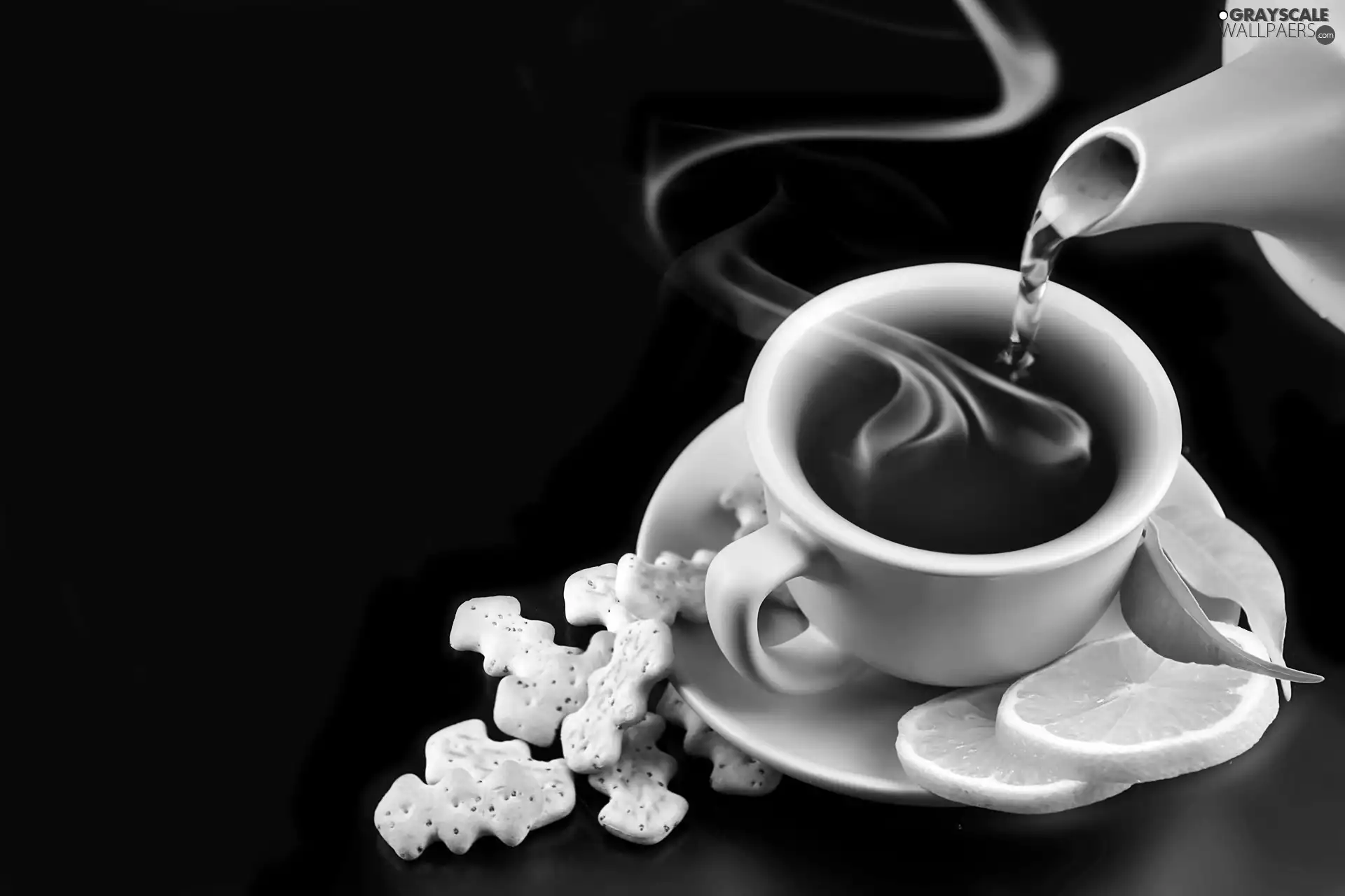 tea, lemons, Cookies, slices