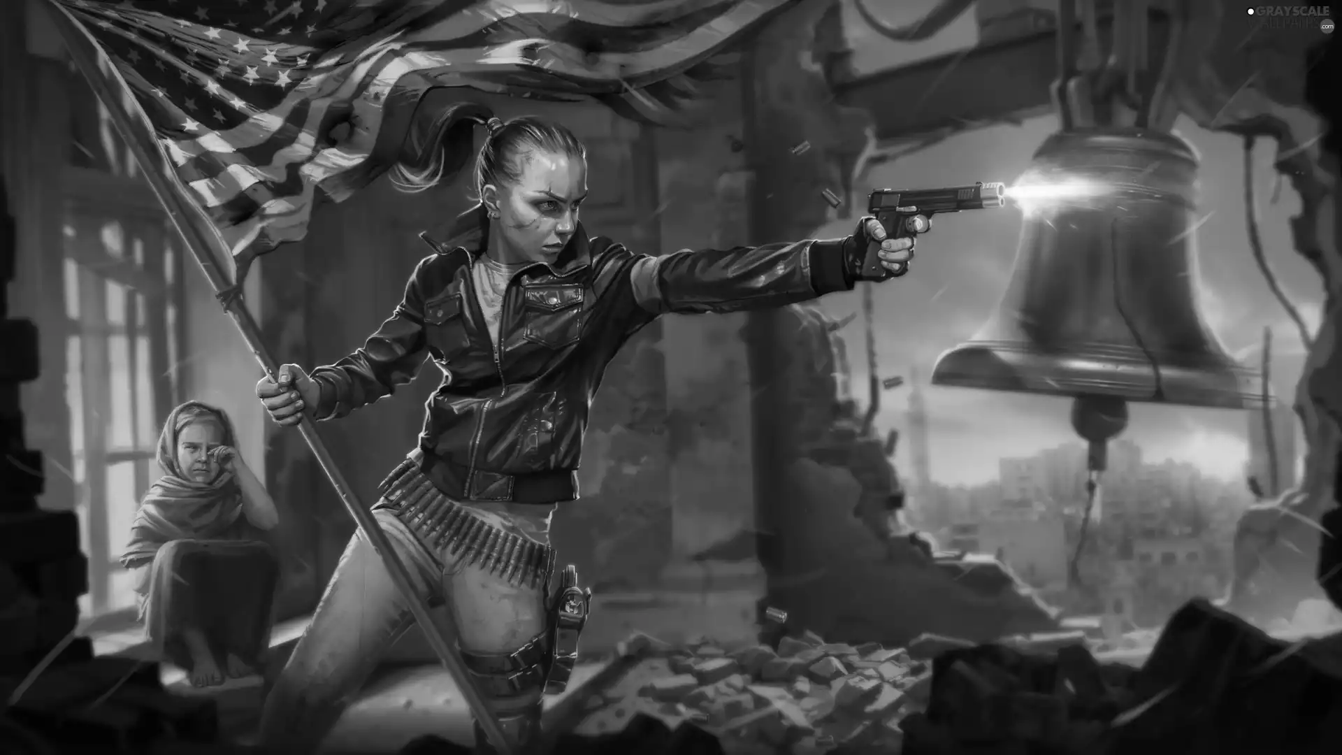 The United States, Homefront The Revolution, Crying, flag, game, war, Kid