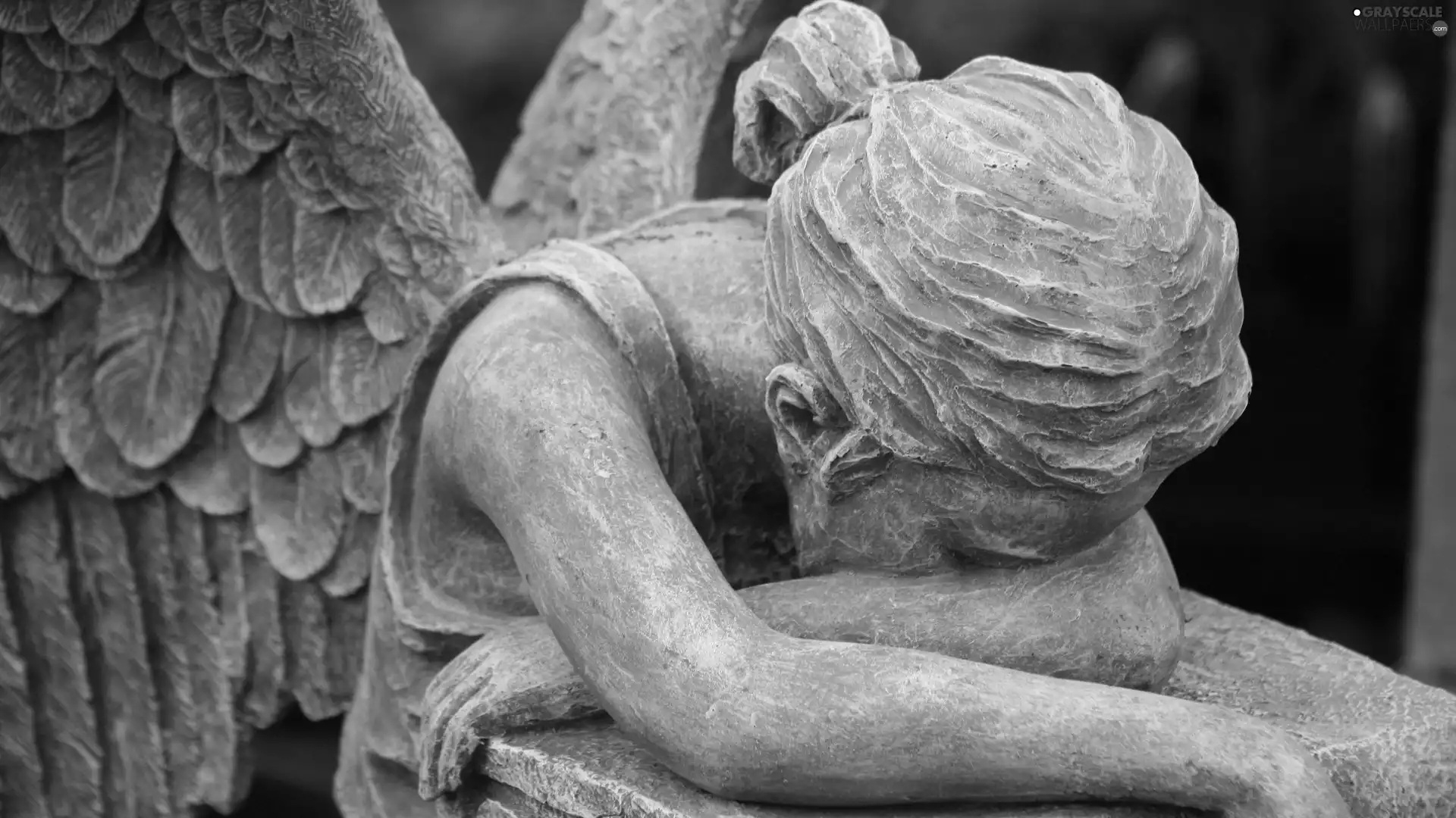 angel, Statue monument, crying