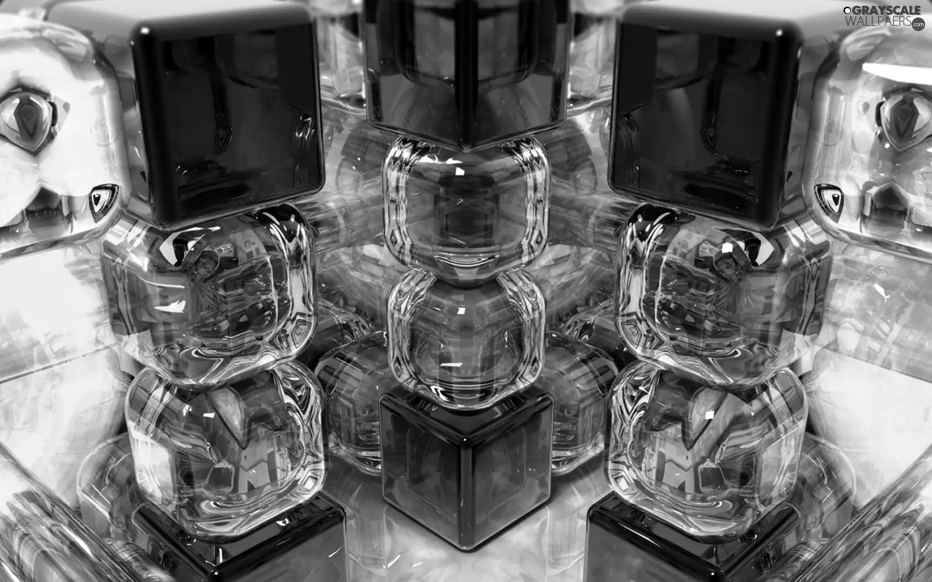 glass, cubes