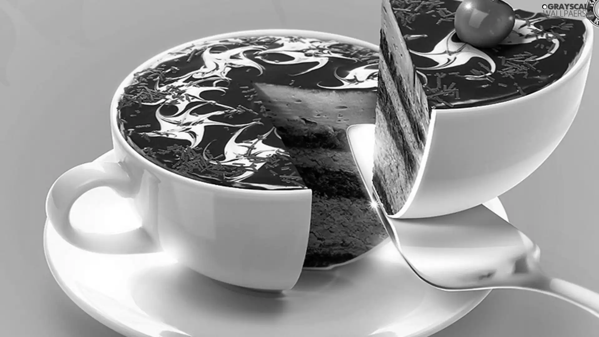 cup, coffee, cake