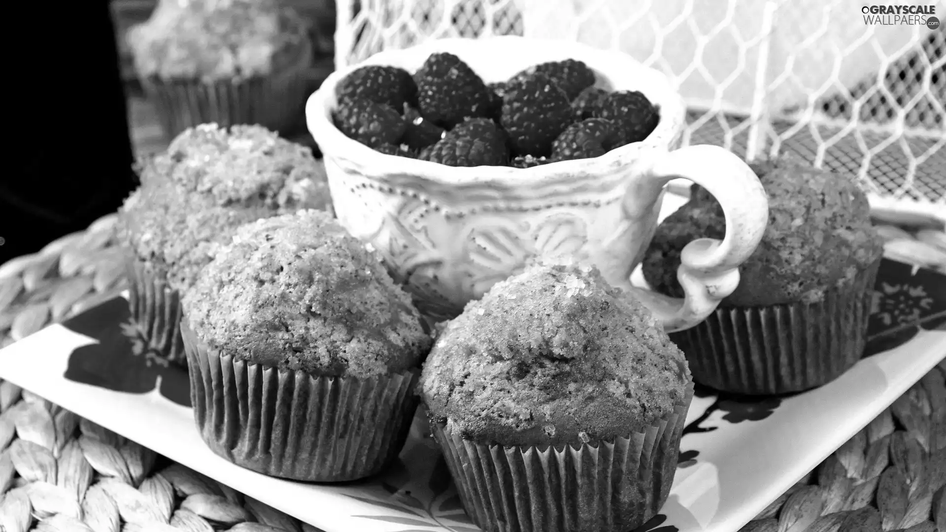 cup, Muffins, raspberries