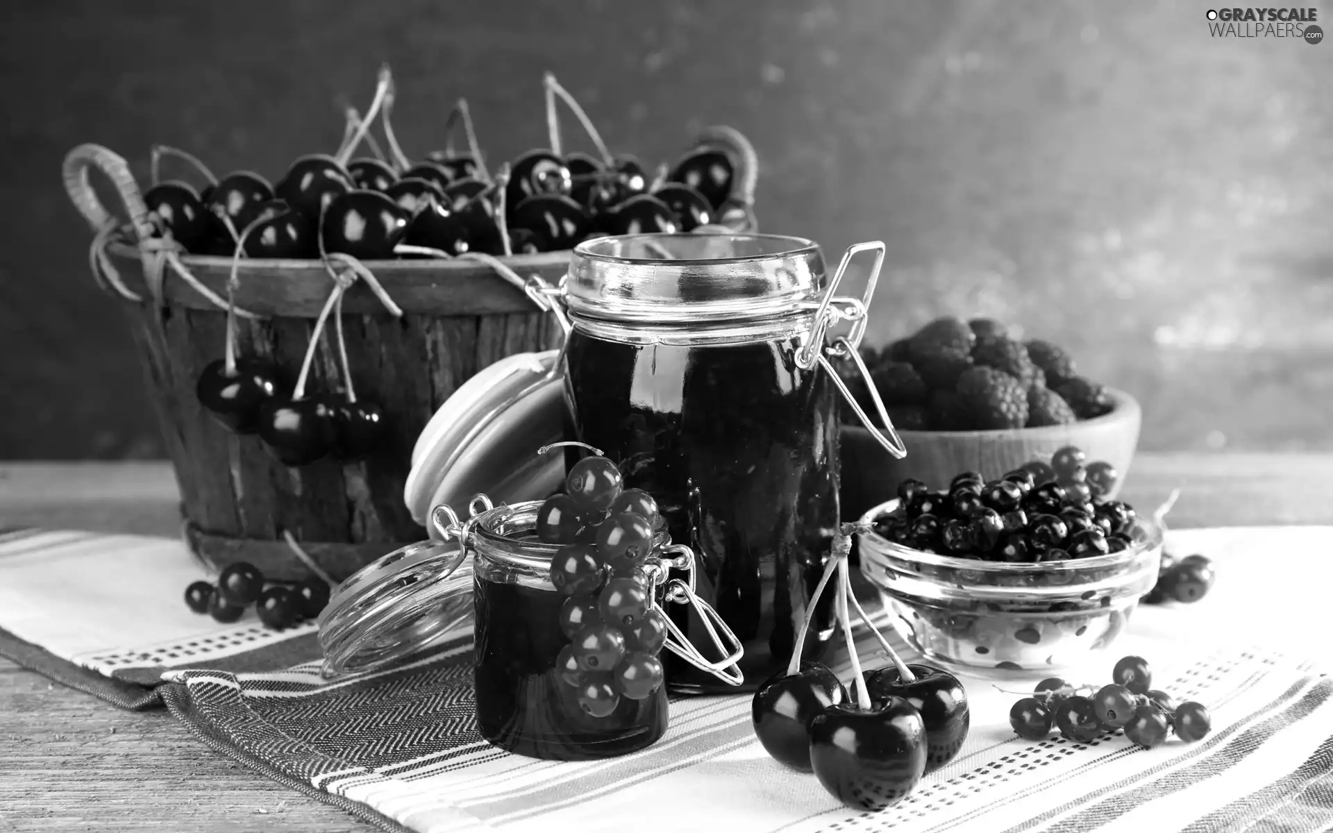 currant, cherries, raspberries