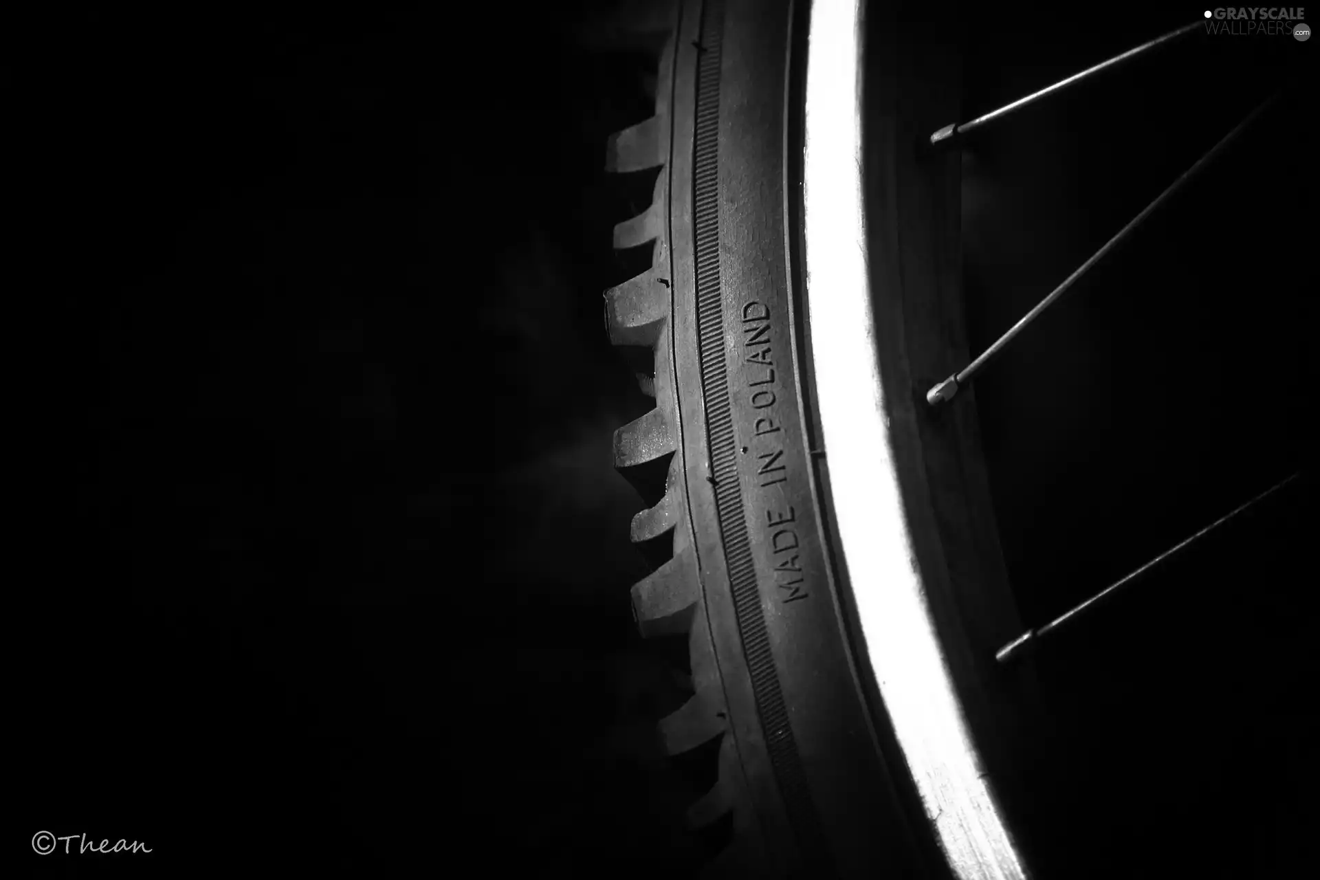 the spokes, circle, text, Made In Poland, tire, cycling