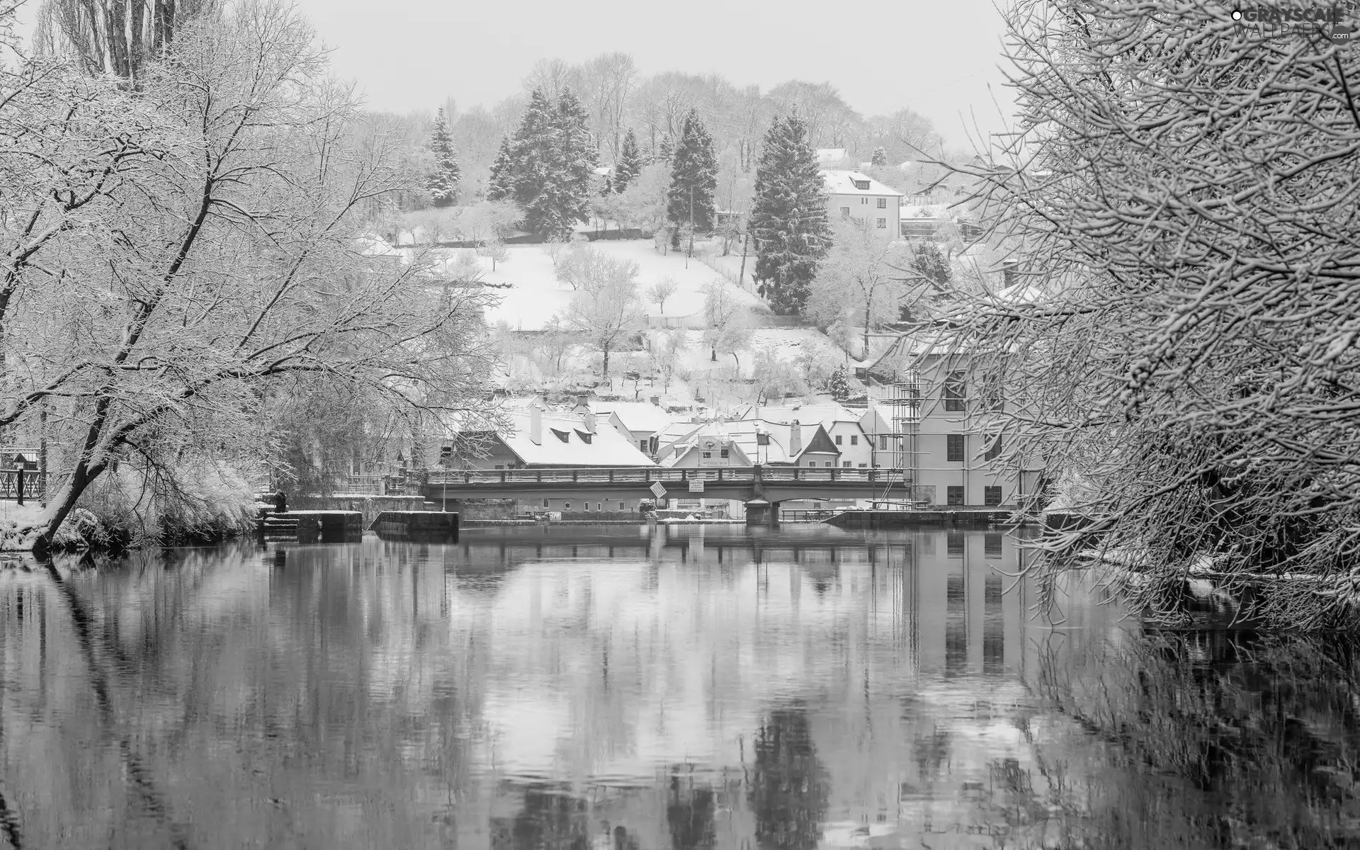 Czech Republic, winter, Vltava, Prague, River