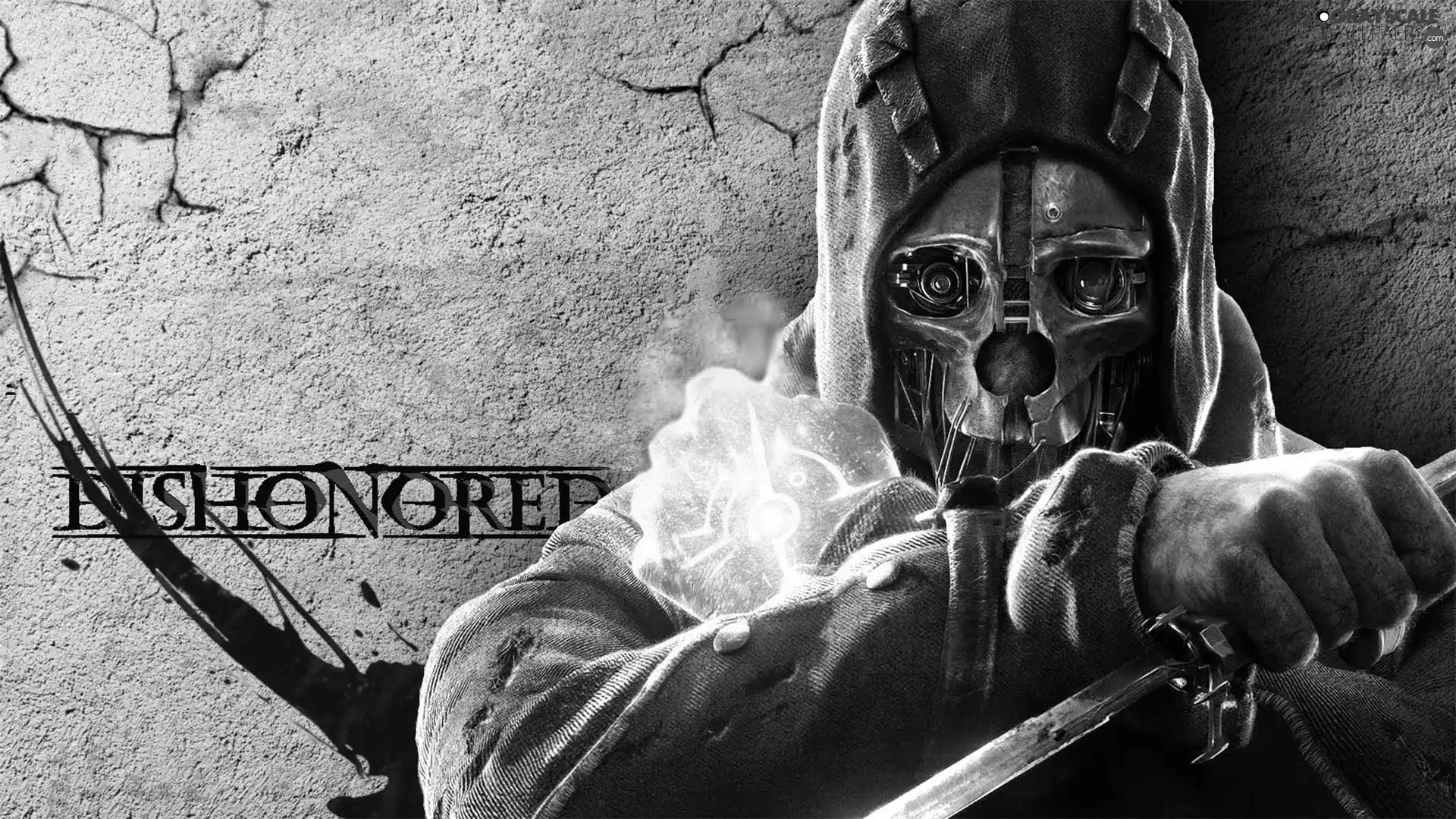 dishonored, Mask, dagger, a man