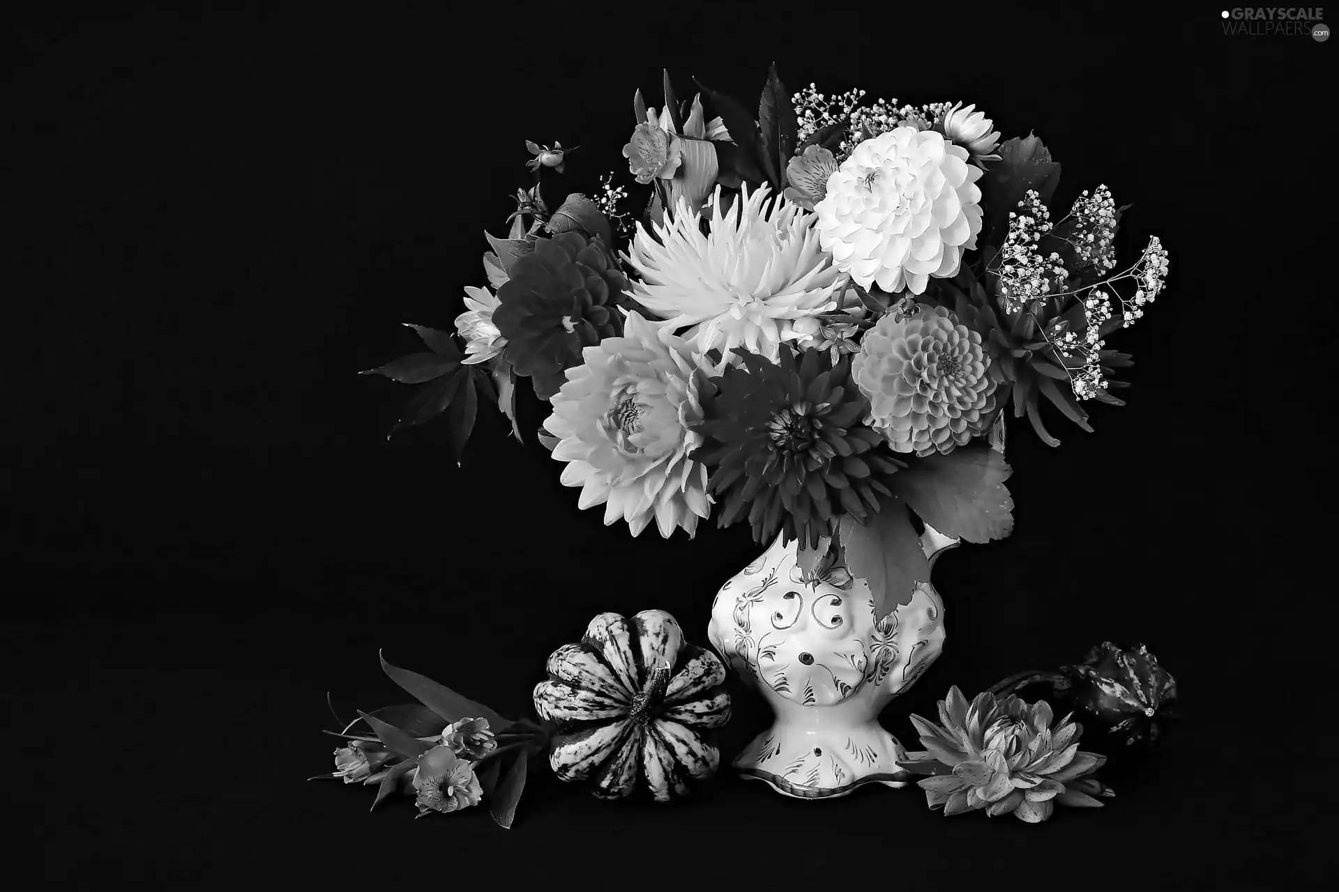 Dalia, bouquet, Colorful