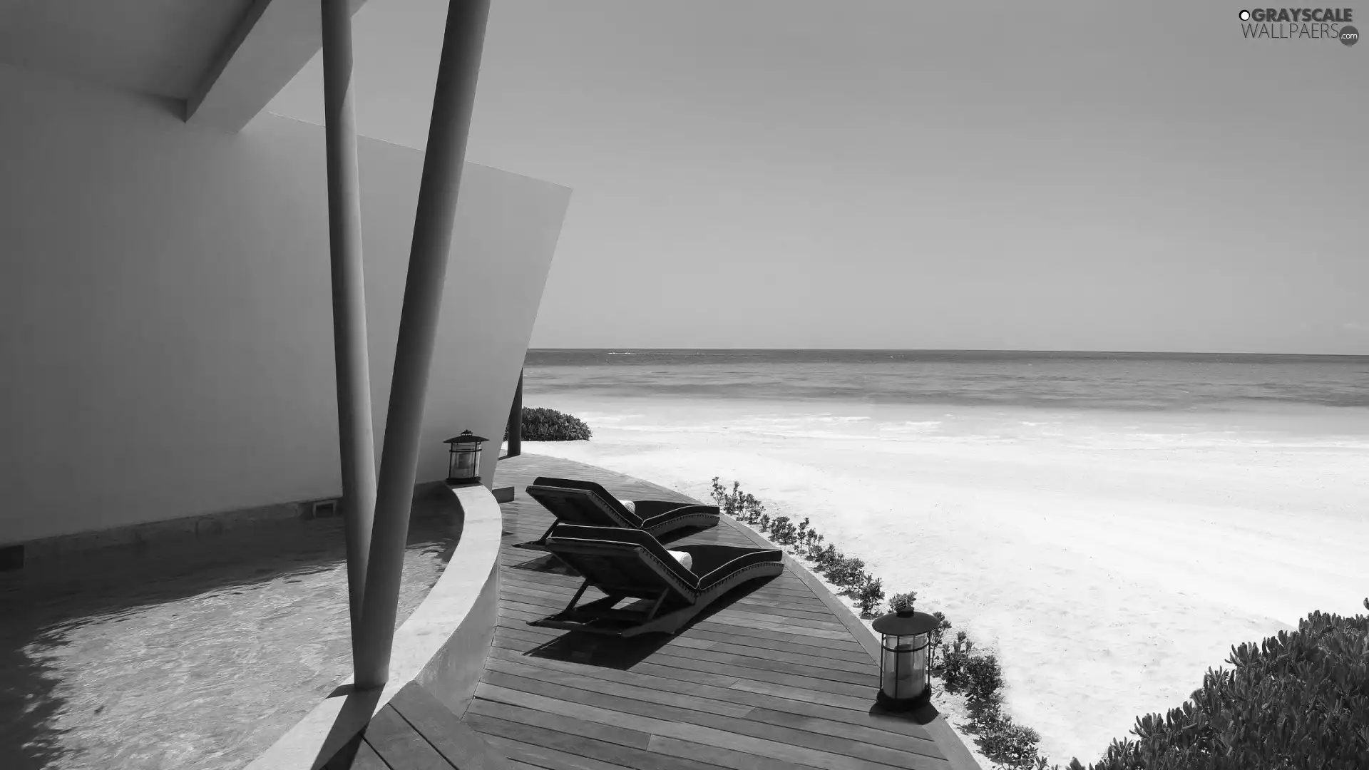 deck chair, holiday, Beaches, Pool, sea