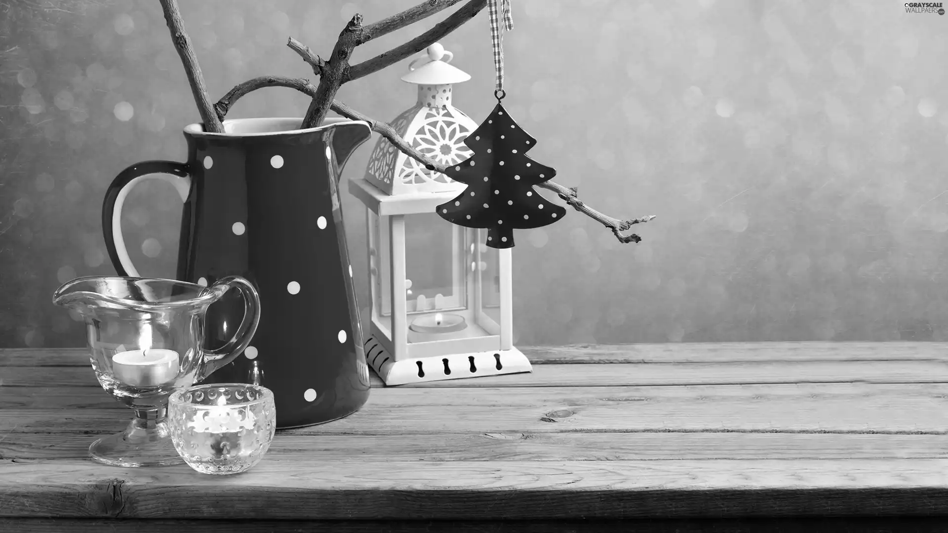 lantern, Christmas, composition, candles