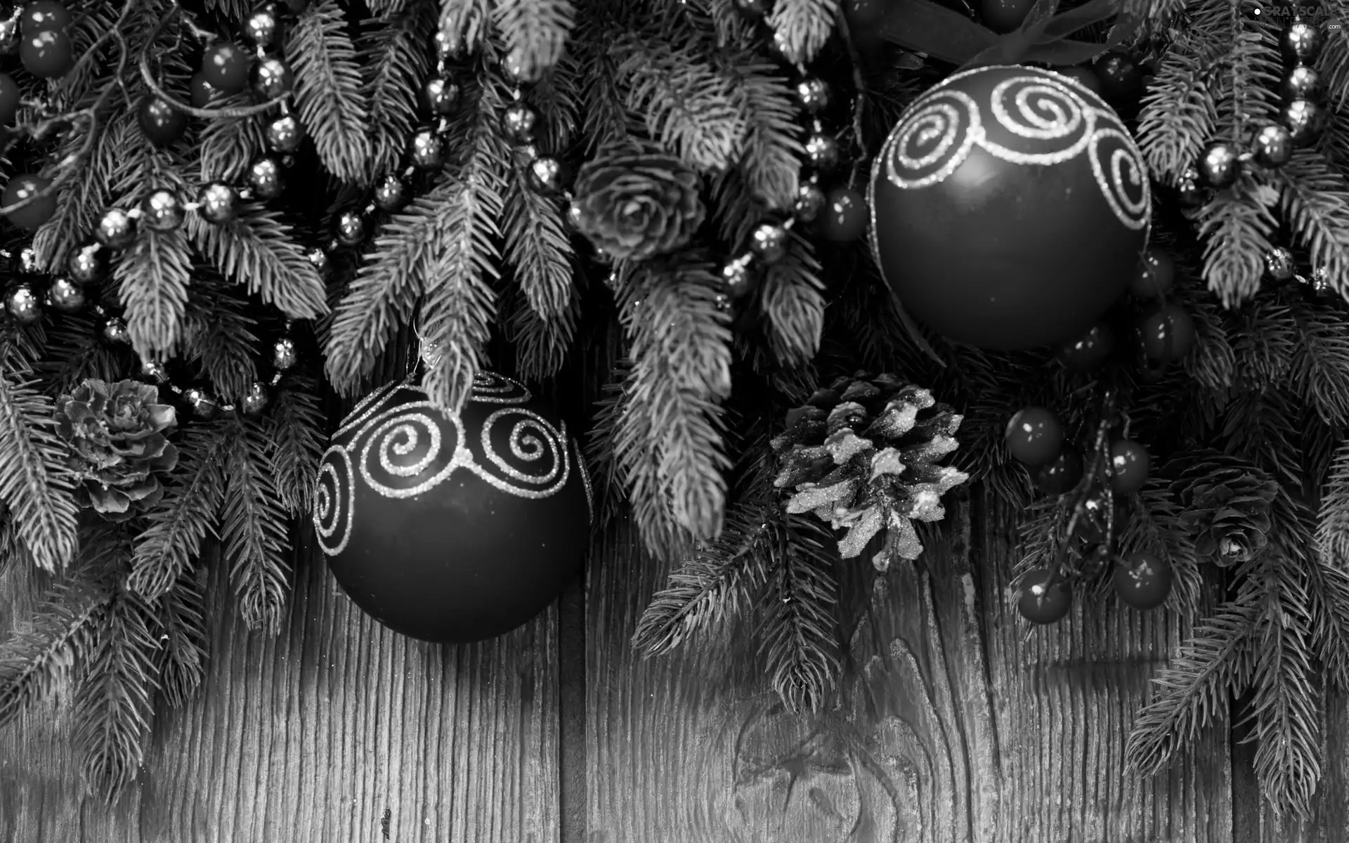 decoration, Christmas, Twigs, cones, baubles