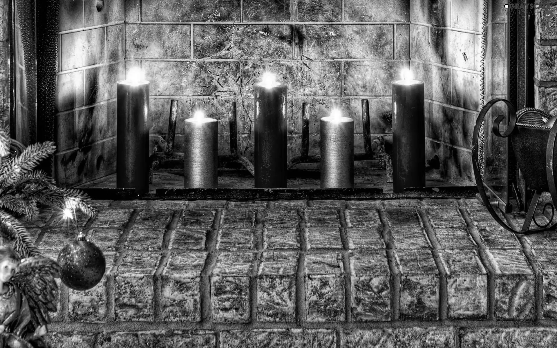 Christmas, Candles, burner chimney, decoration
