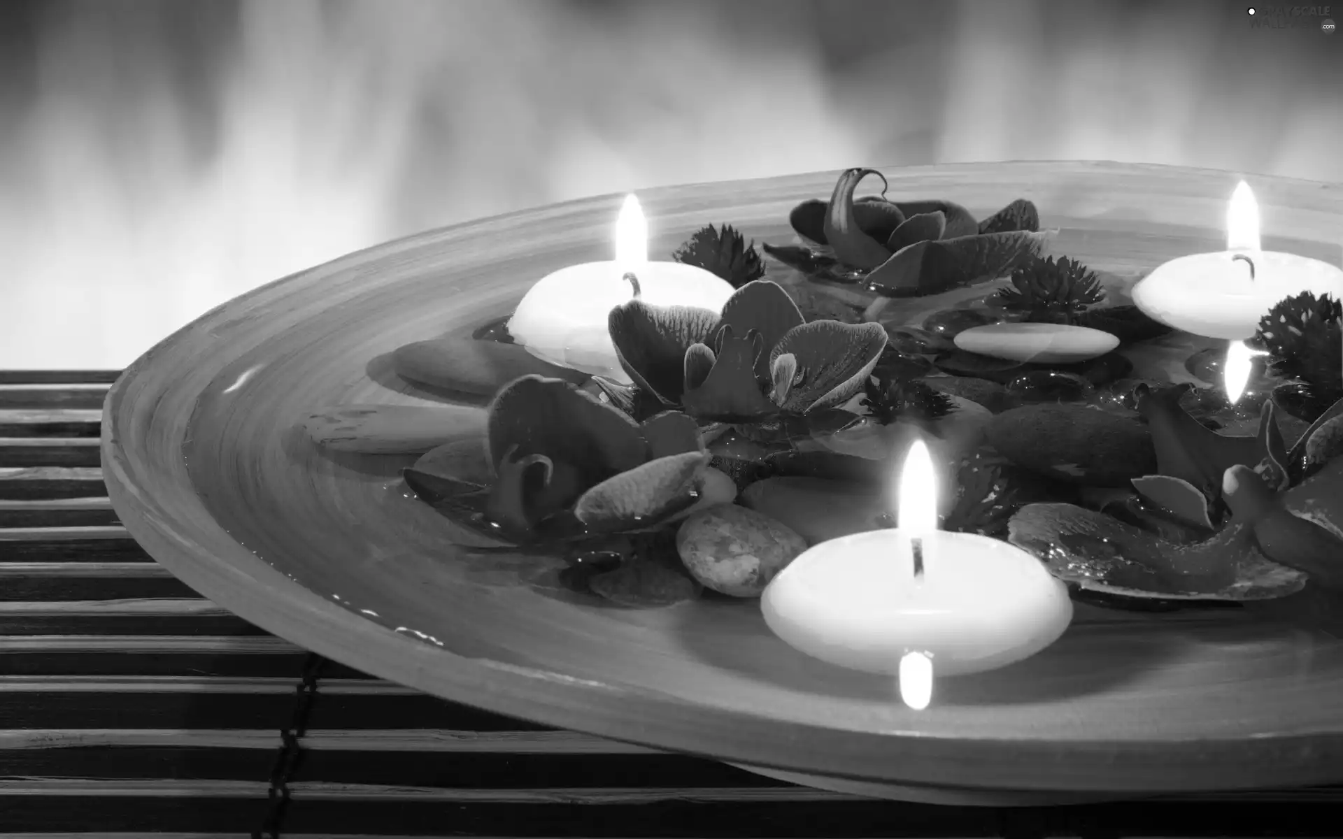 Spa, orchids, Candles, decoration, Flowers