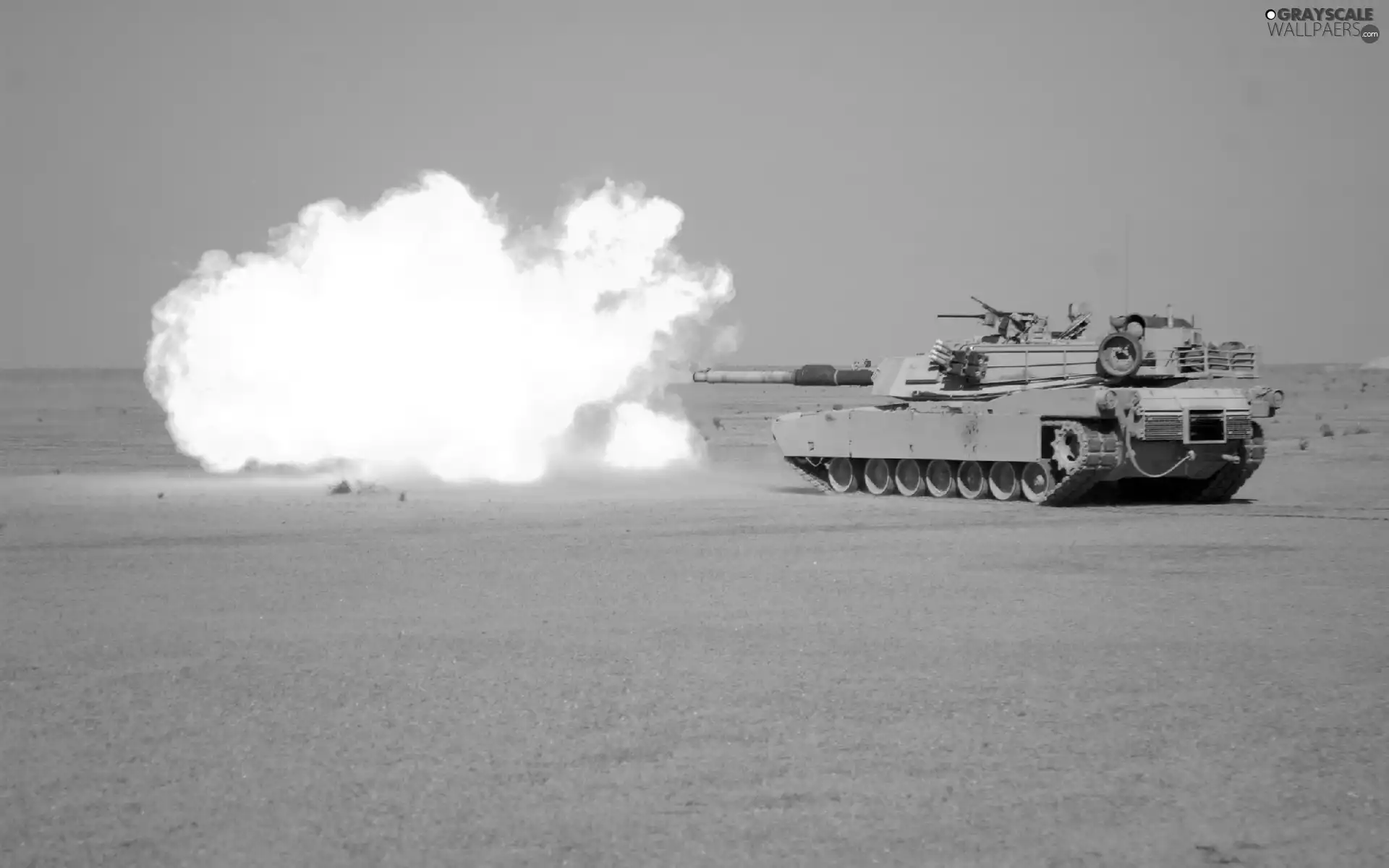 M1A1 Abrams, Big Fire, Desert, shot