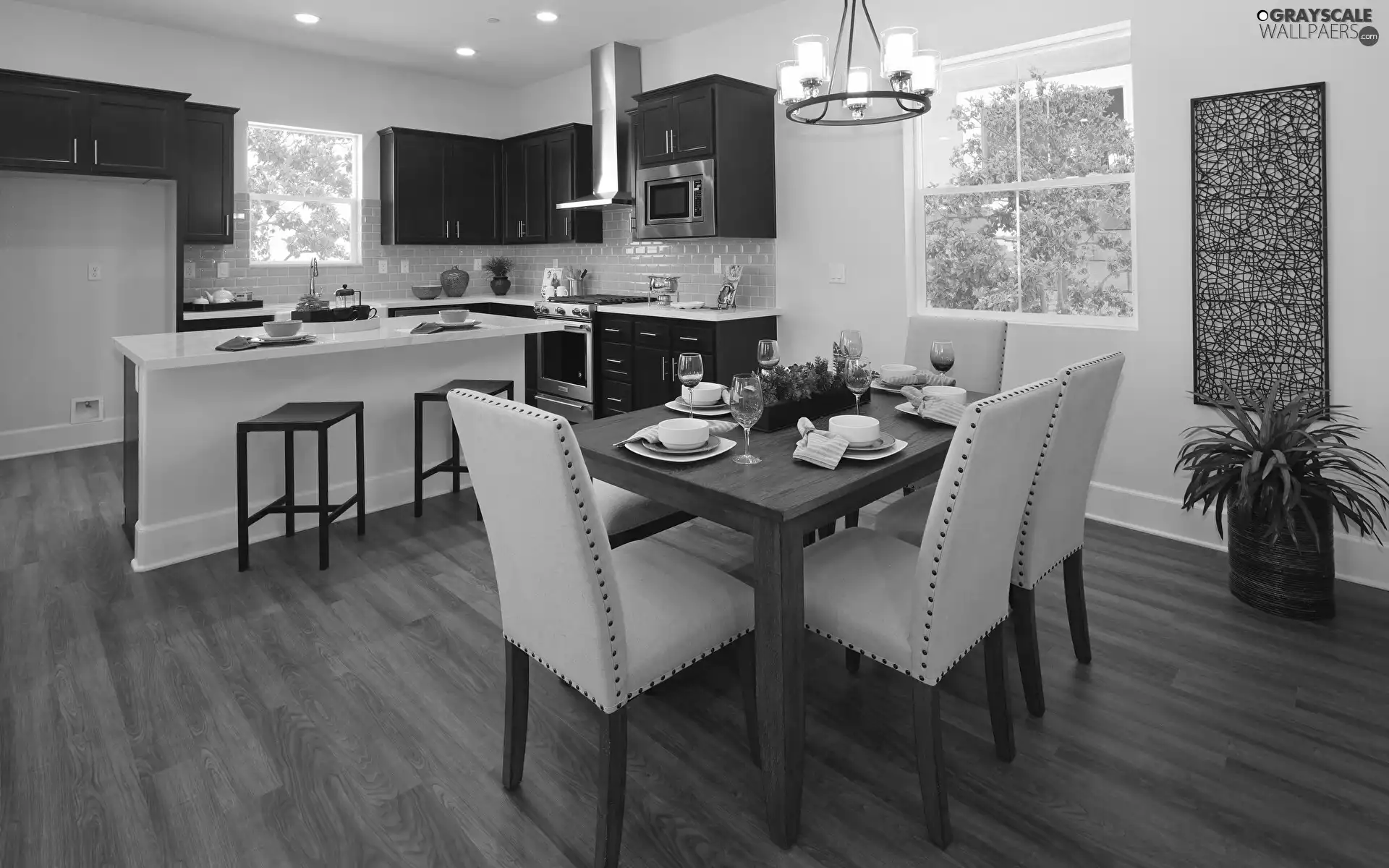 Table, Stool, Kitchen, dining room, White-Brown