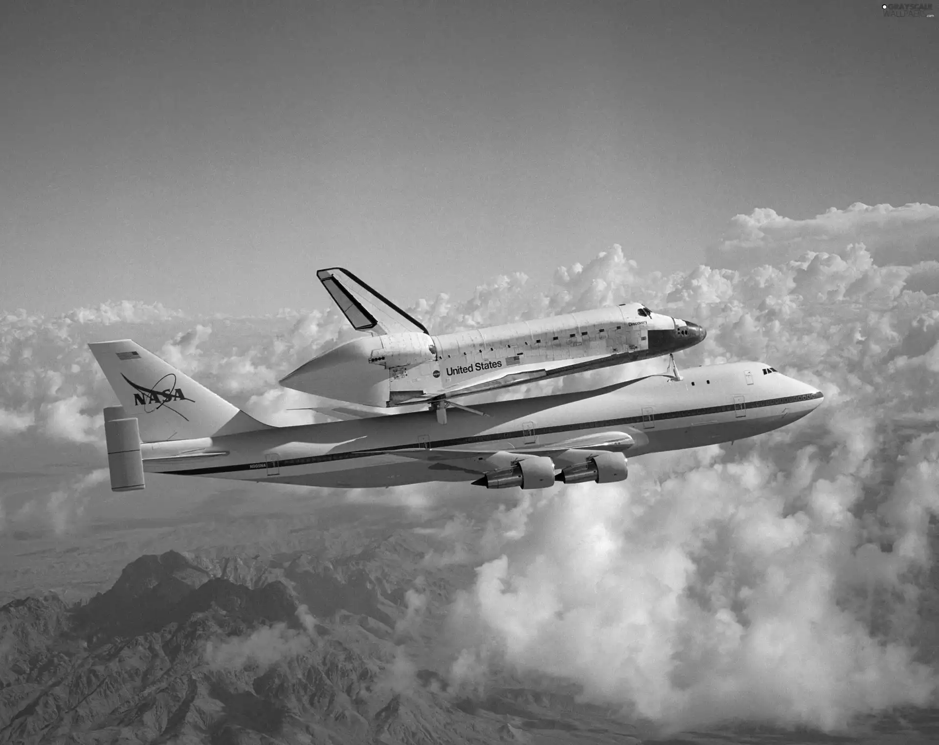 Ship, Boeing 747, Discovery, cosmic