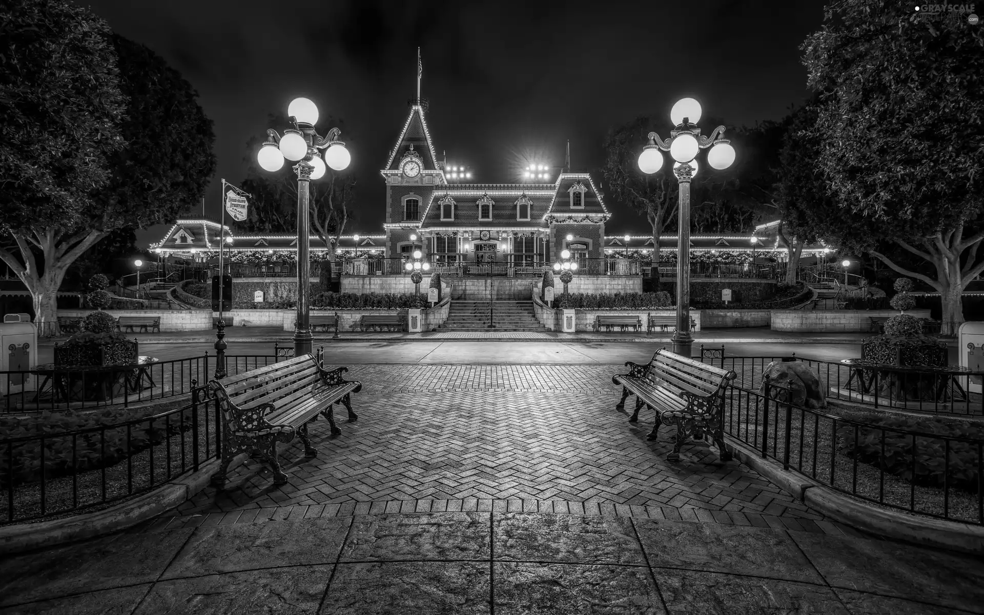 Disneyland, California, Christmas, lighting, house