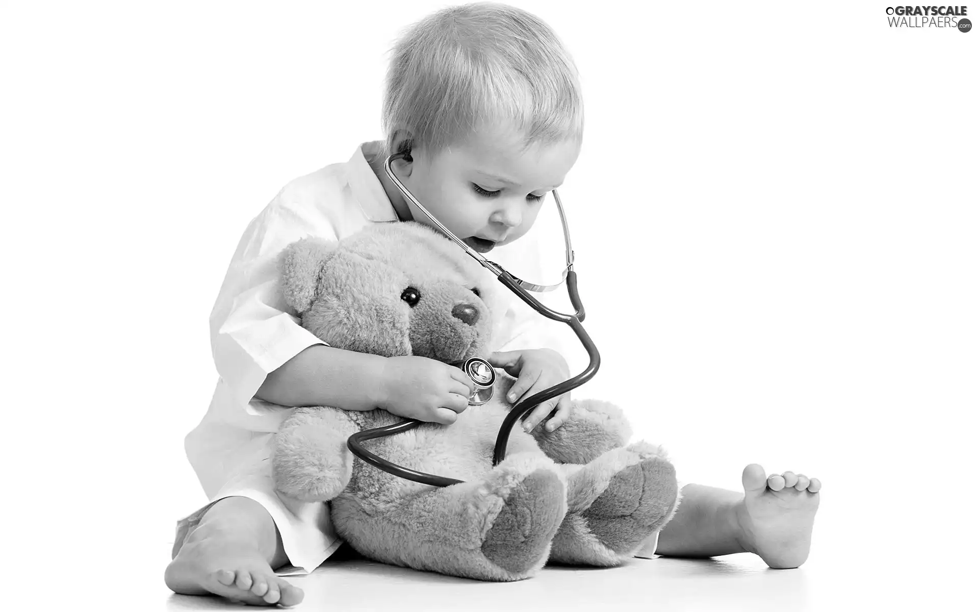 Kid, teddy bear, doctor, toy