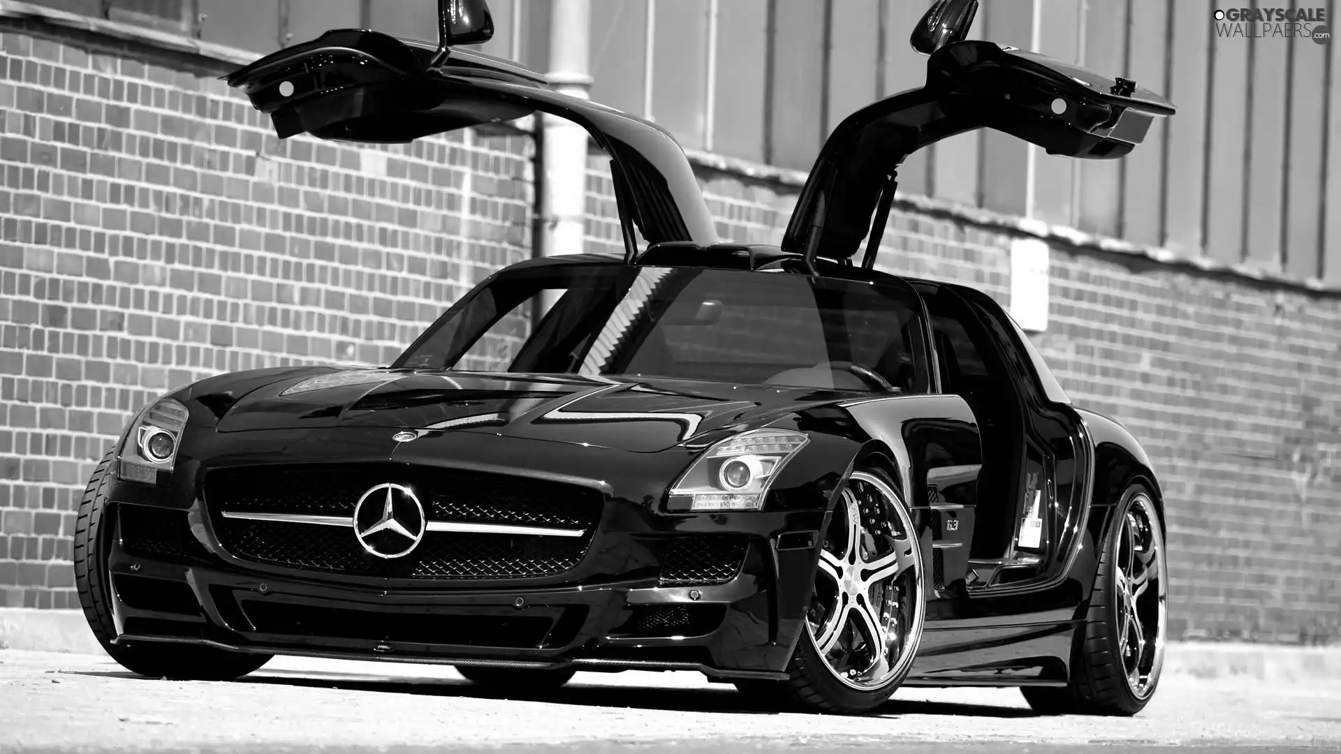 Black, raised, Doors, Mercedes SLS