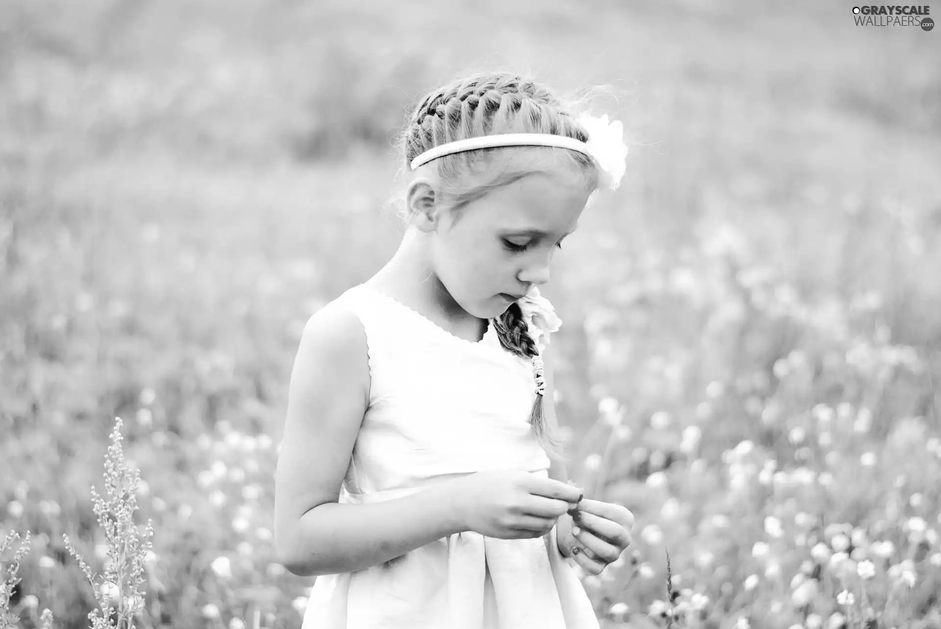 girl, White, dress, Blonde