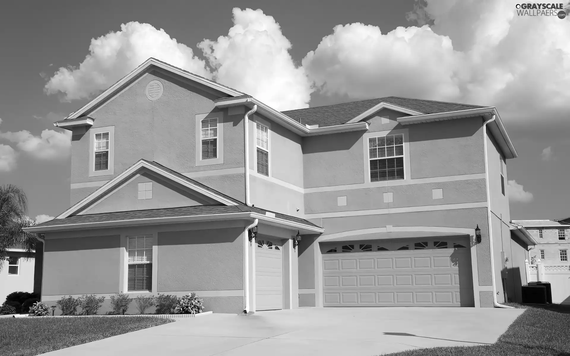 garage, driveway, Beatyfull, house, Big