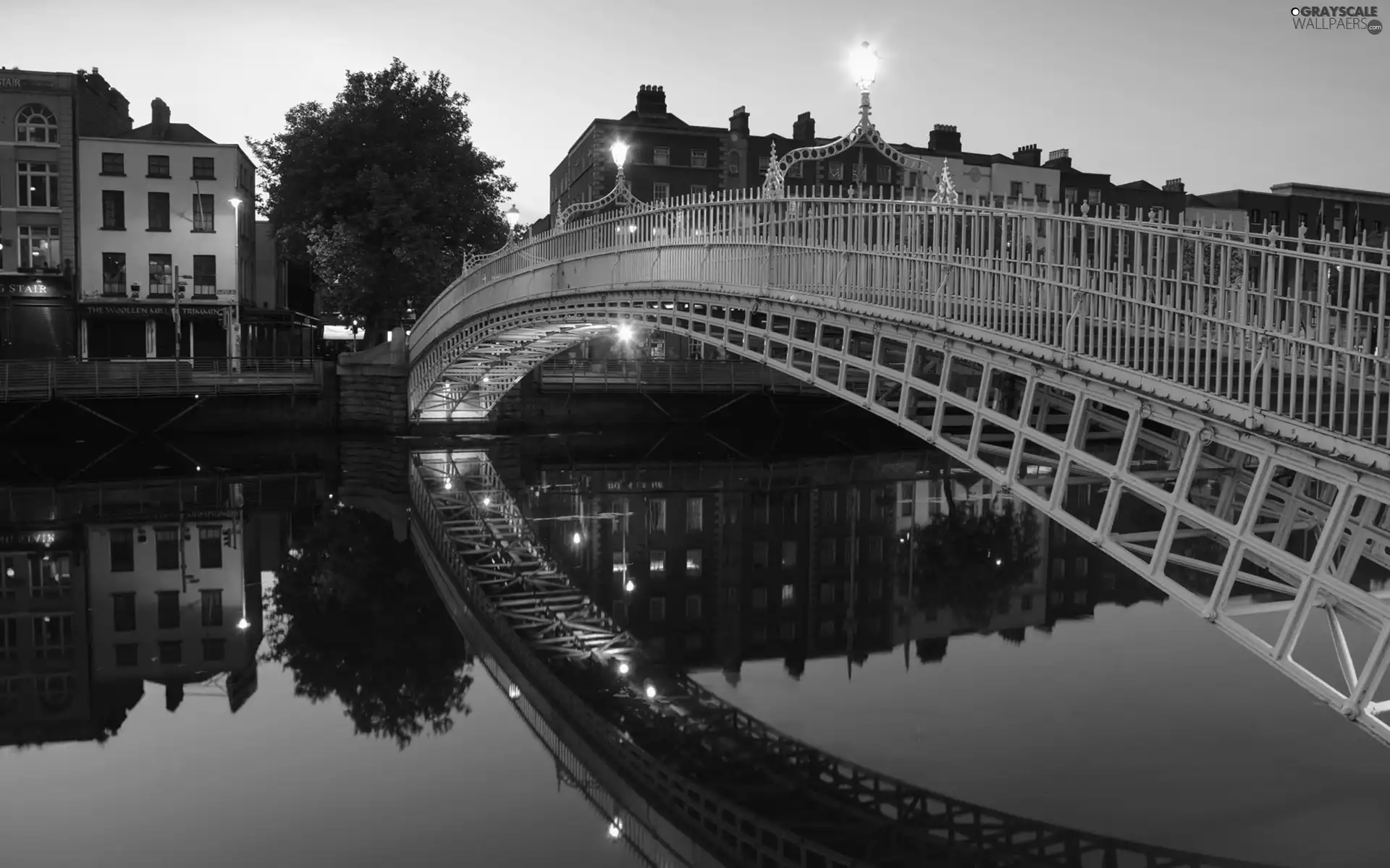 Dublin, Ireland, Houses, bridge, River