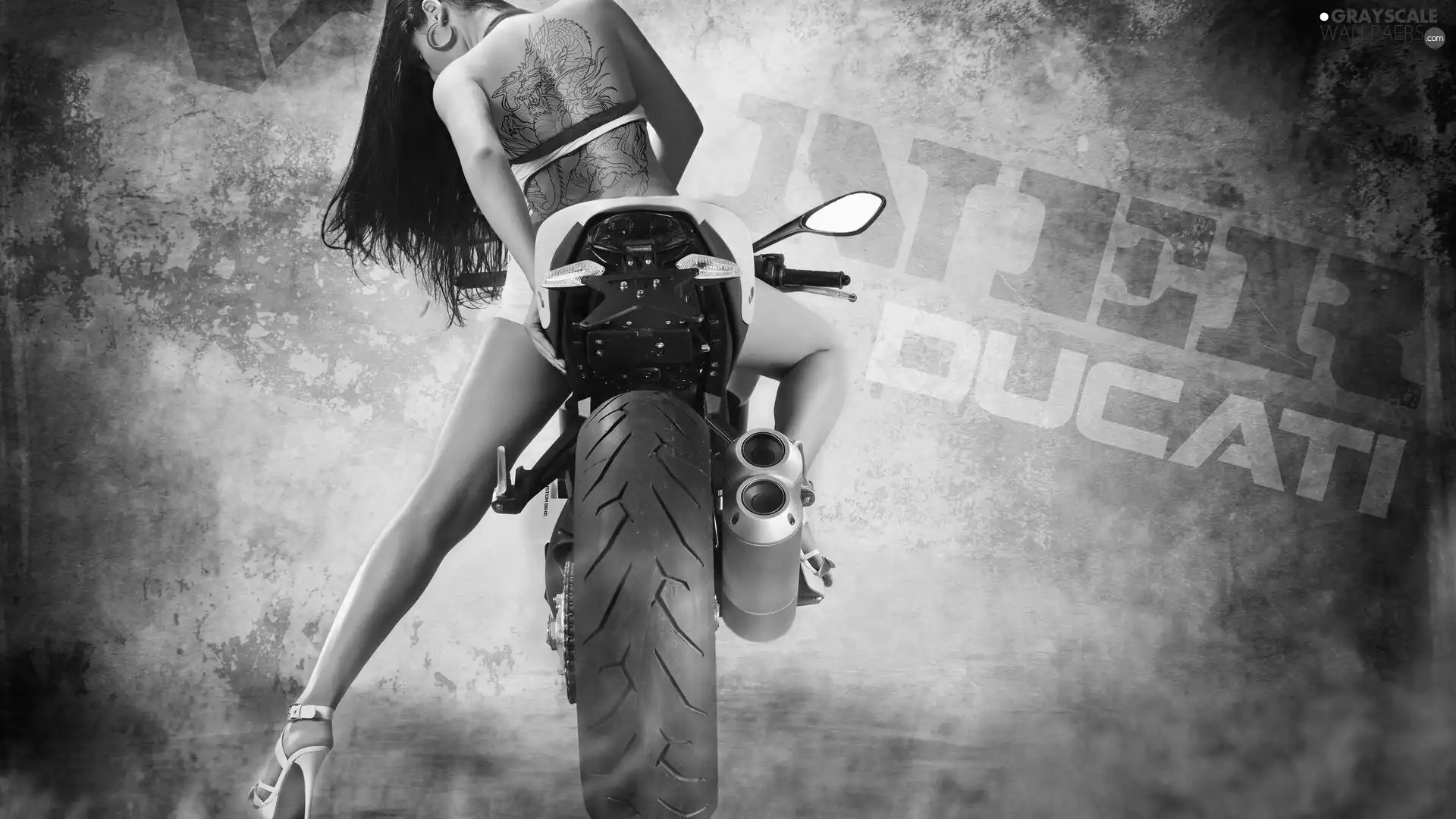 Women, Motorbike, Ducati, Tattoo