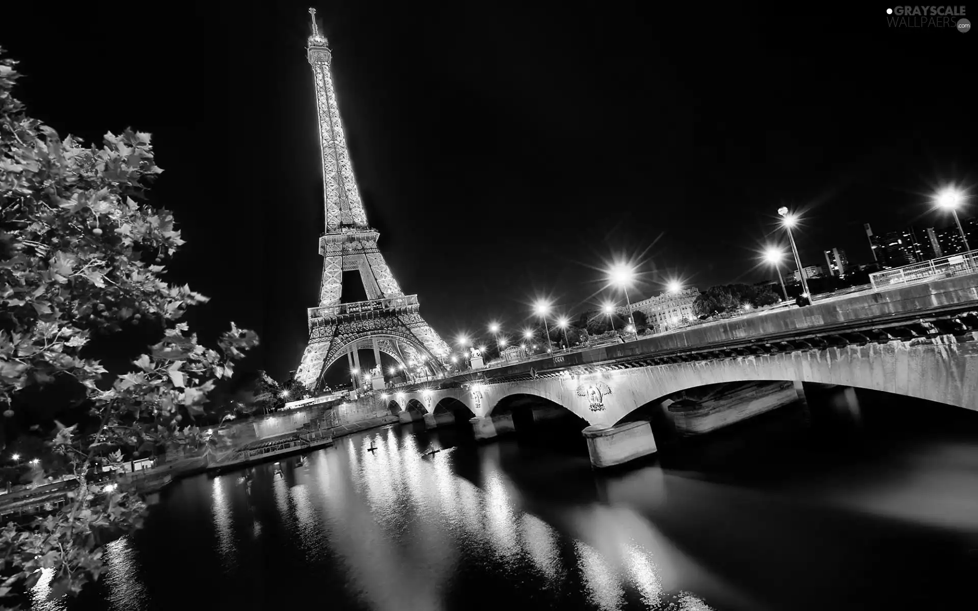 Paris, tower, Eiffla, night