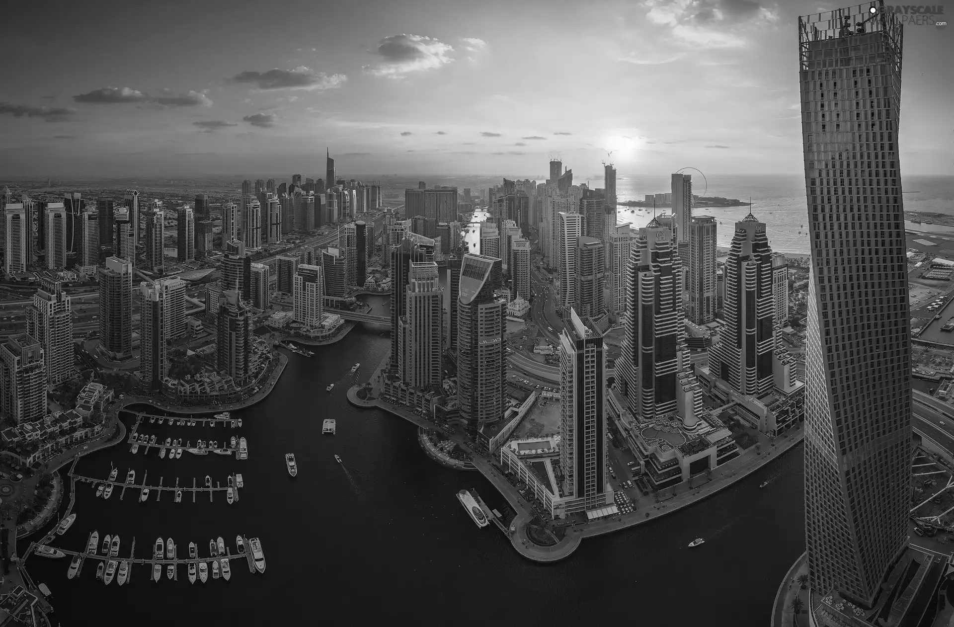 skyscrapers, Great Sunsets, Dubaj, skyscraper, United Arab Emirates