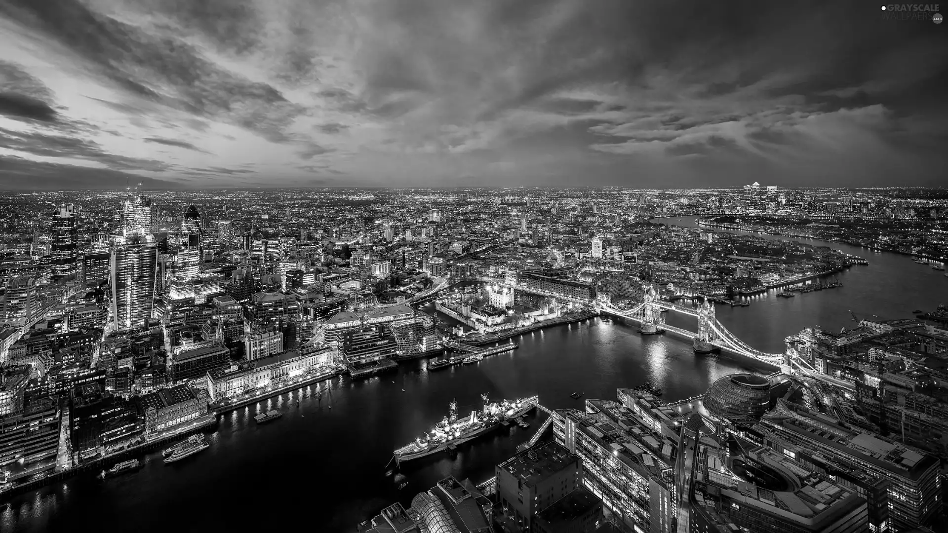 panorama, London, England, town