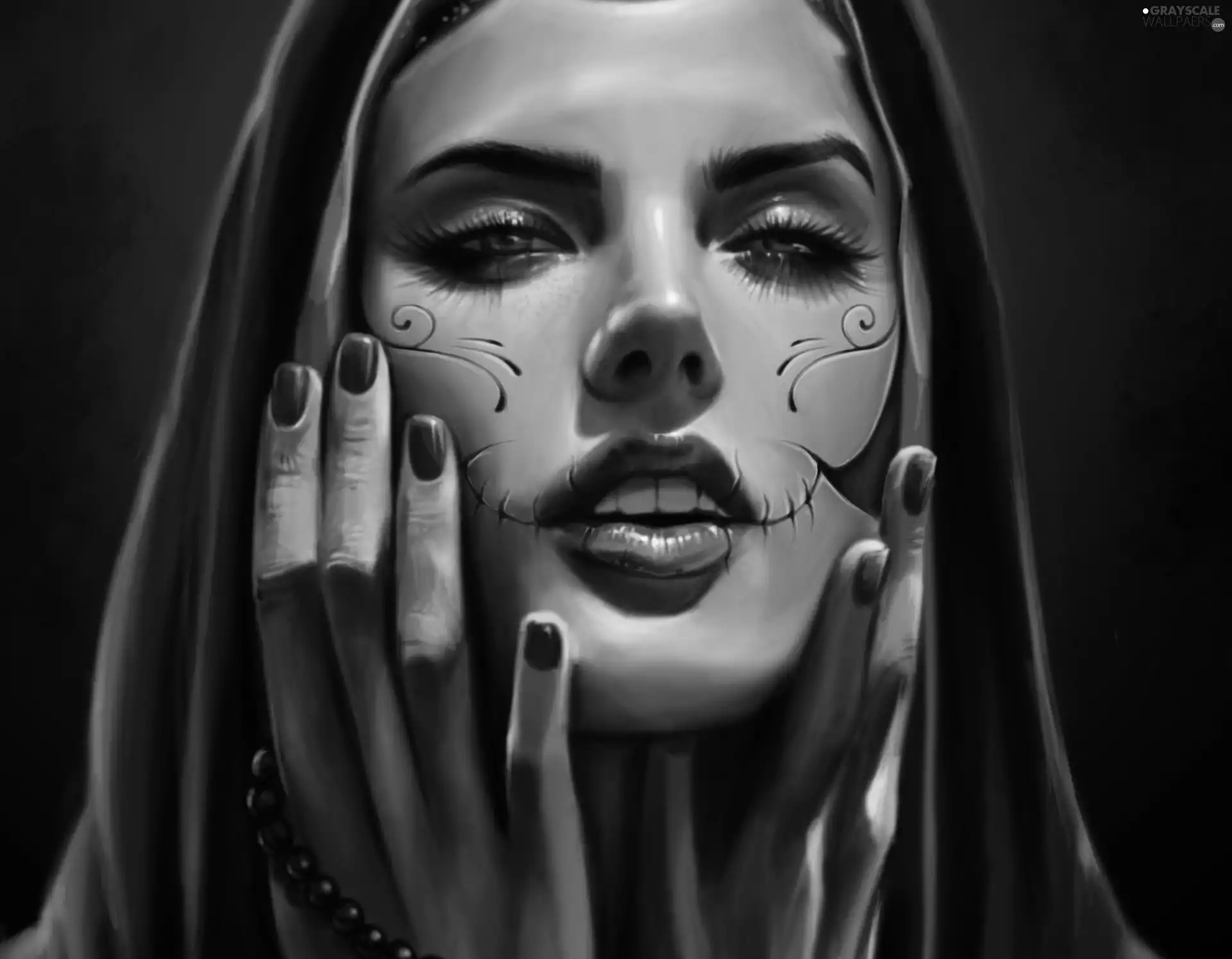 Women, Tattoo, ethnic, face