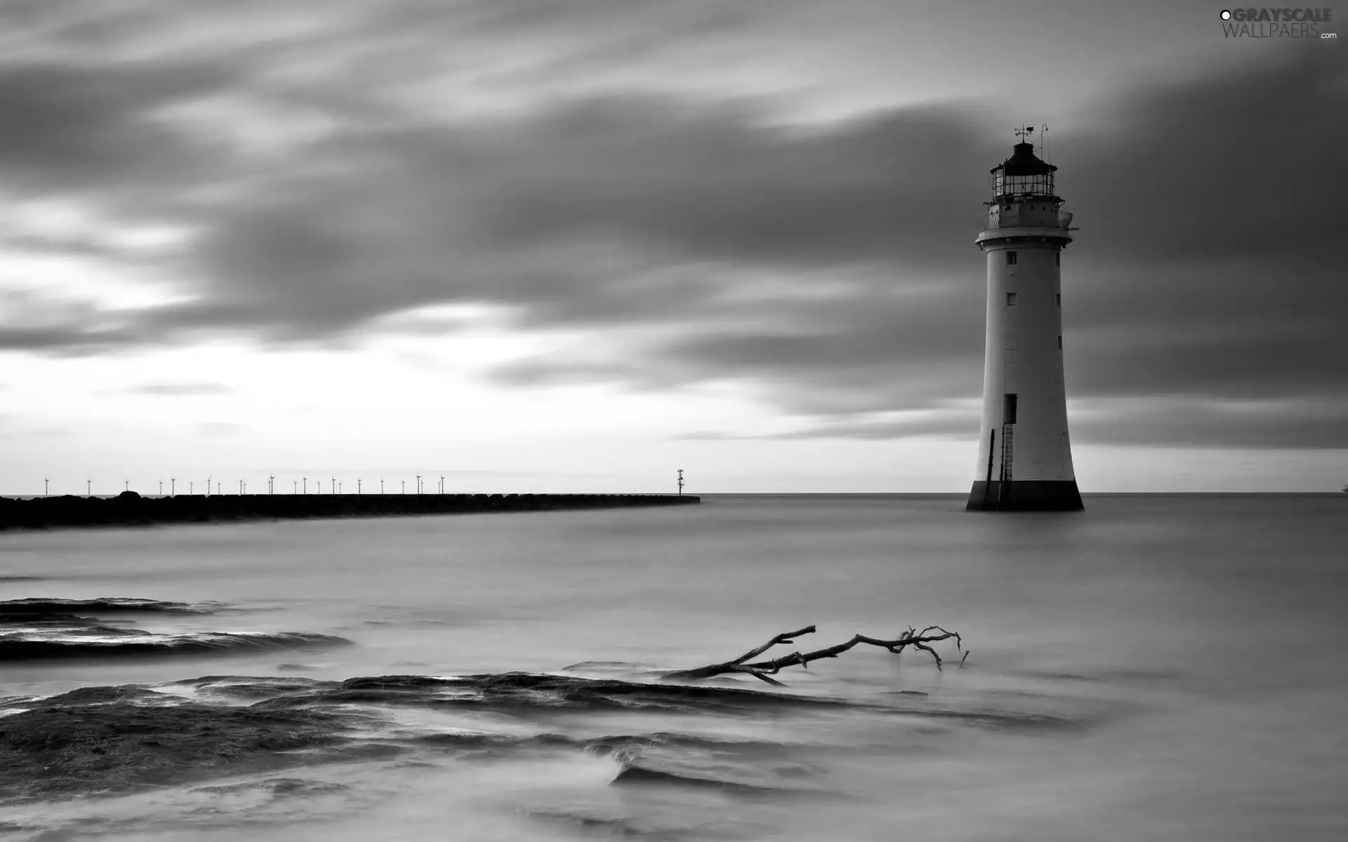 evening, Lighthouses, sea