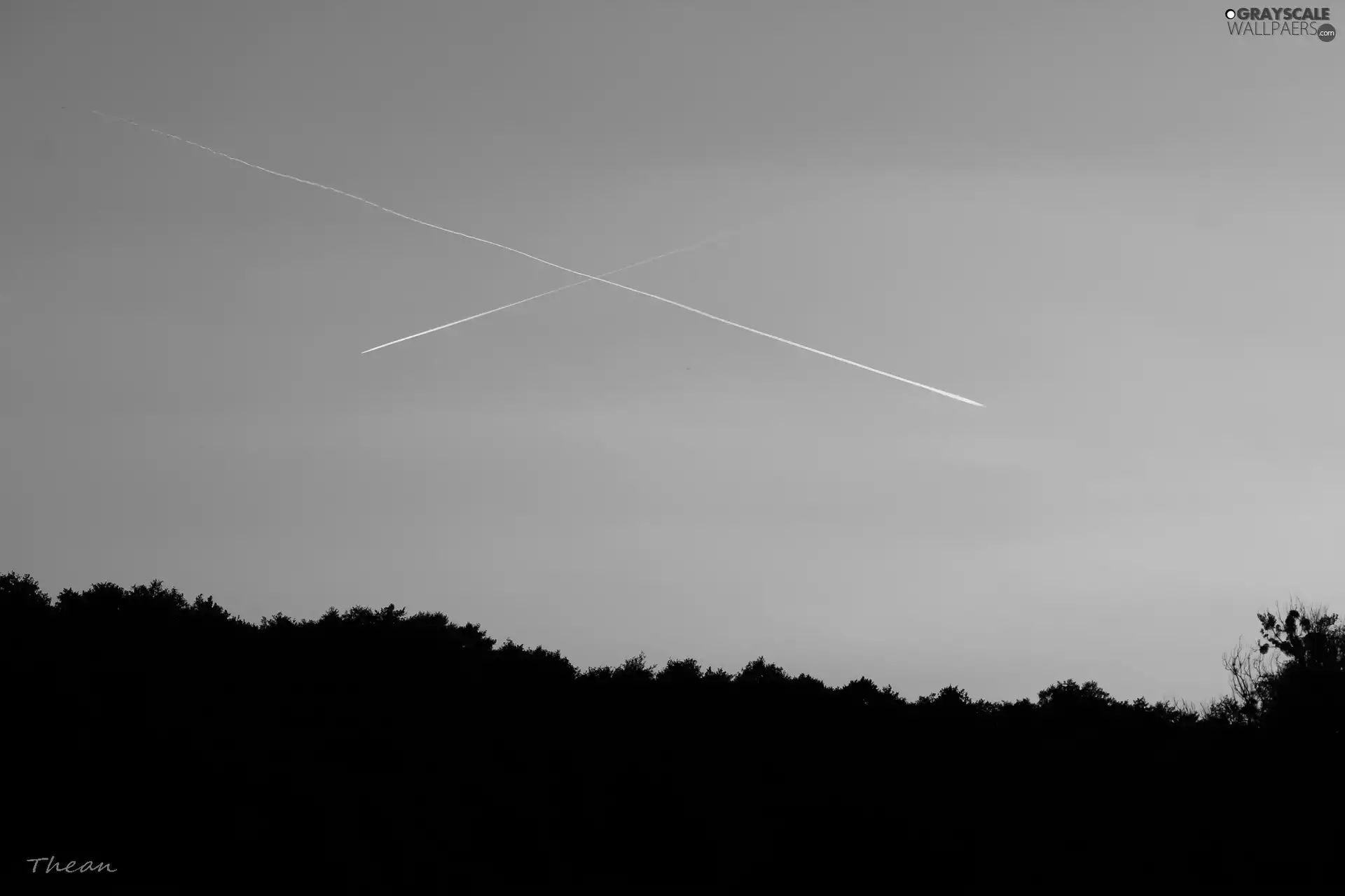 streaks, Sky, evening, Condensing