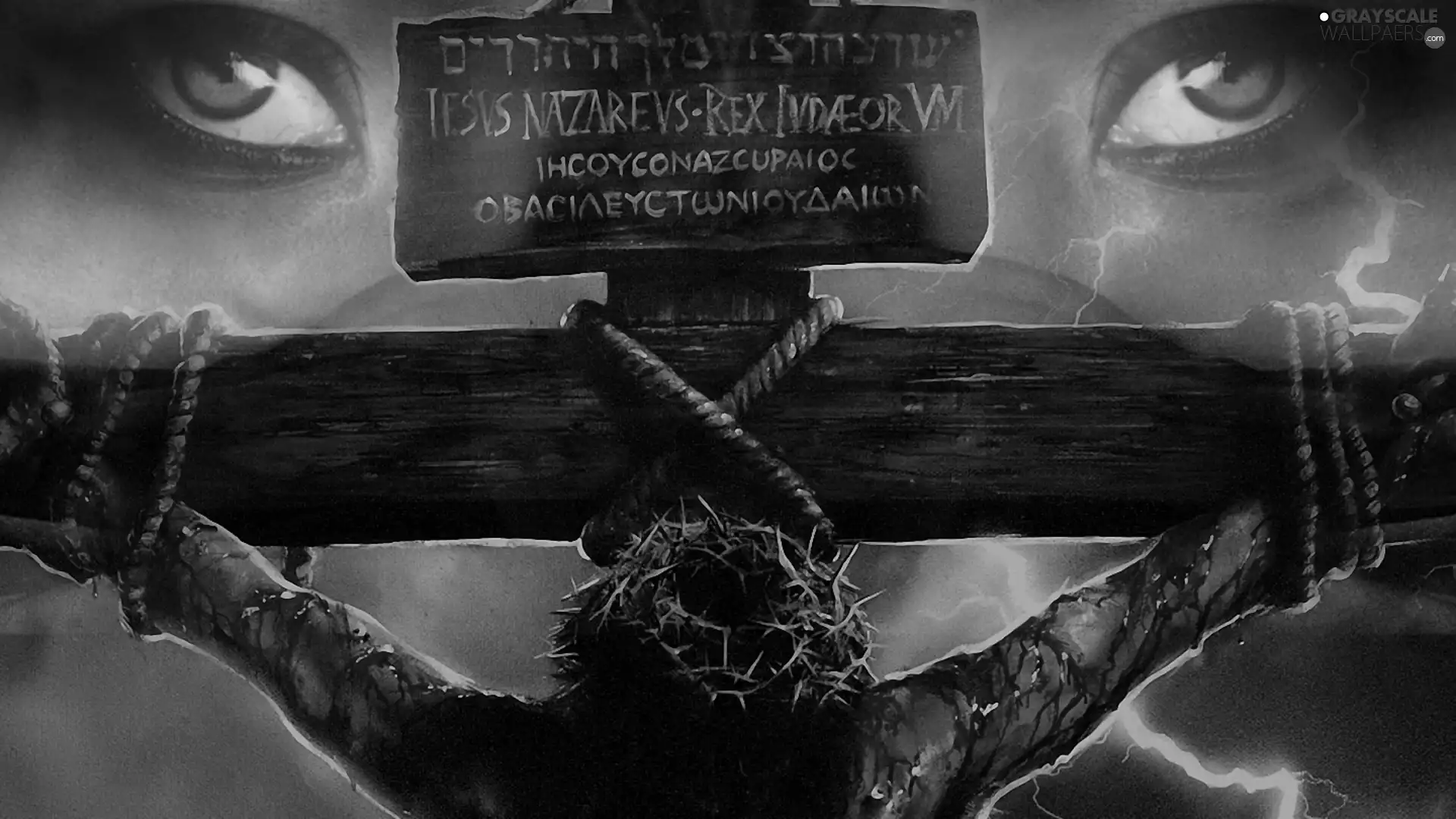 Eyes, crucified, Jesus