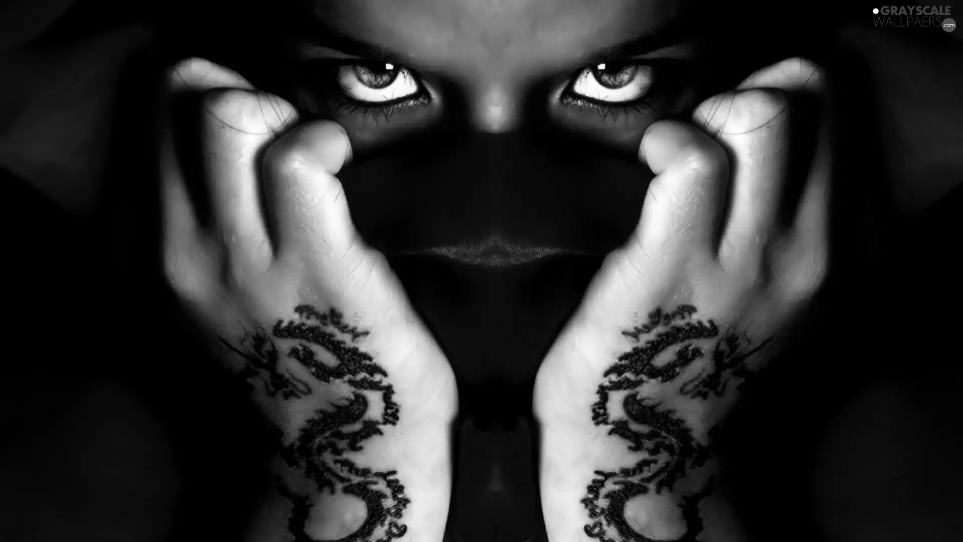 Eyes, hands, Tattoo
