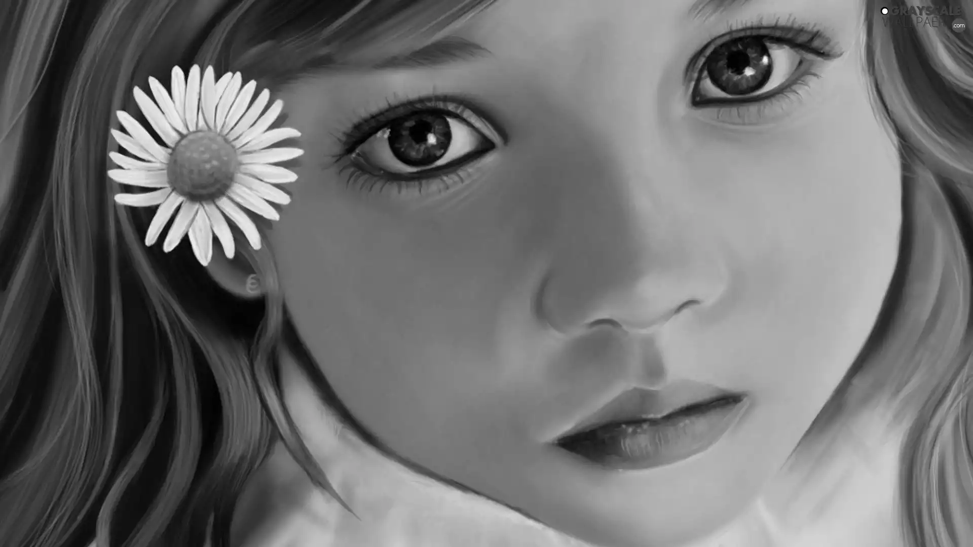 face, Flower, girl, sad, Kid