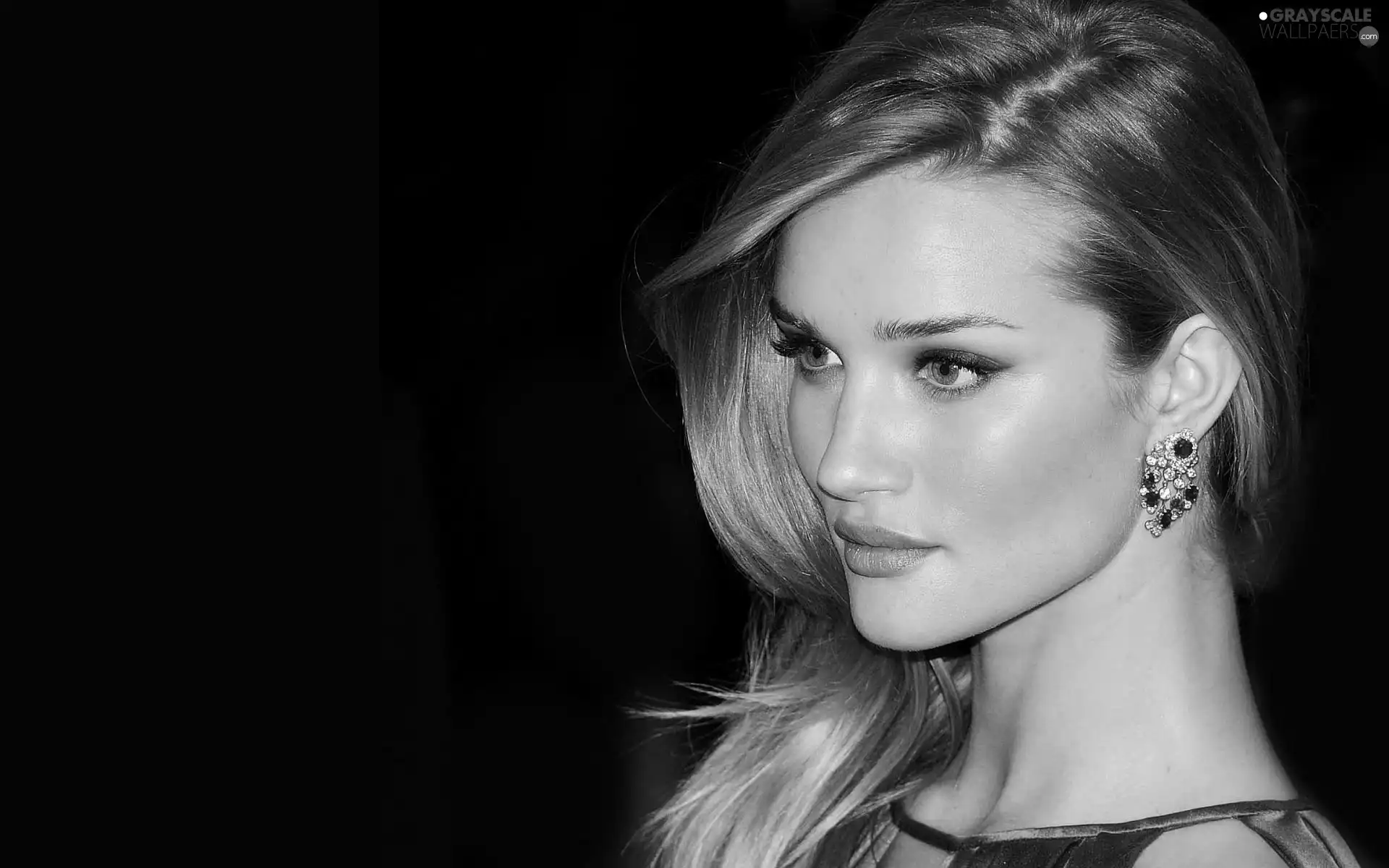 ear-ring, Rosie Huntington Whiteley, face