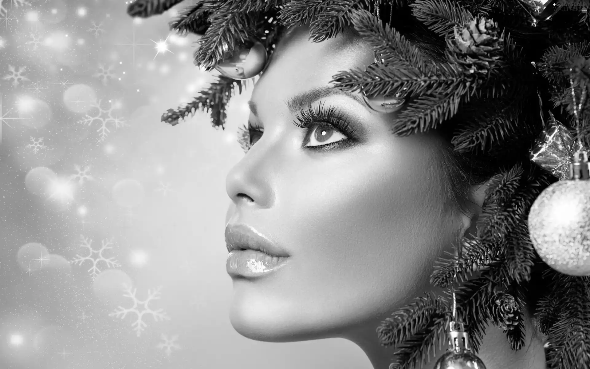 make-up, festive, Women, headdress