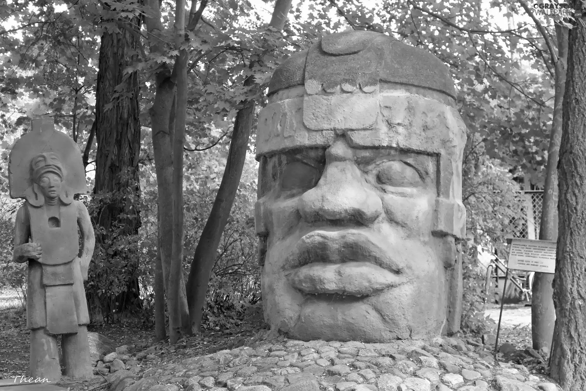 Arkady Fiedler Museum, Puszczykowo, Olmecka, sculpture, Head