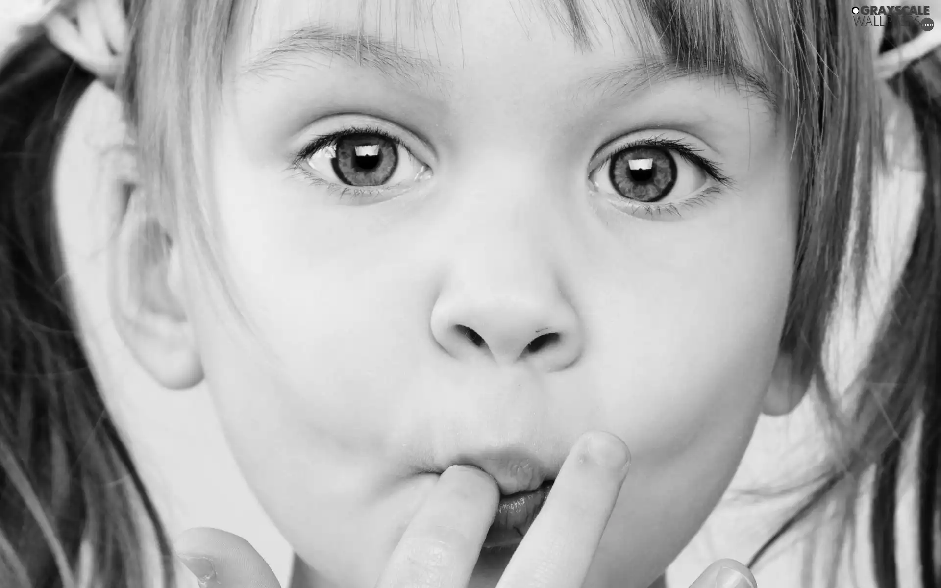 girl, Face, finger, face