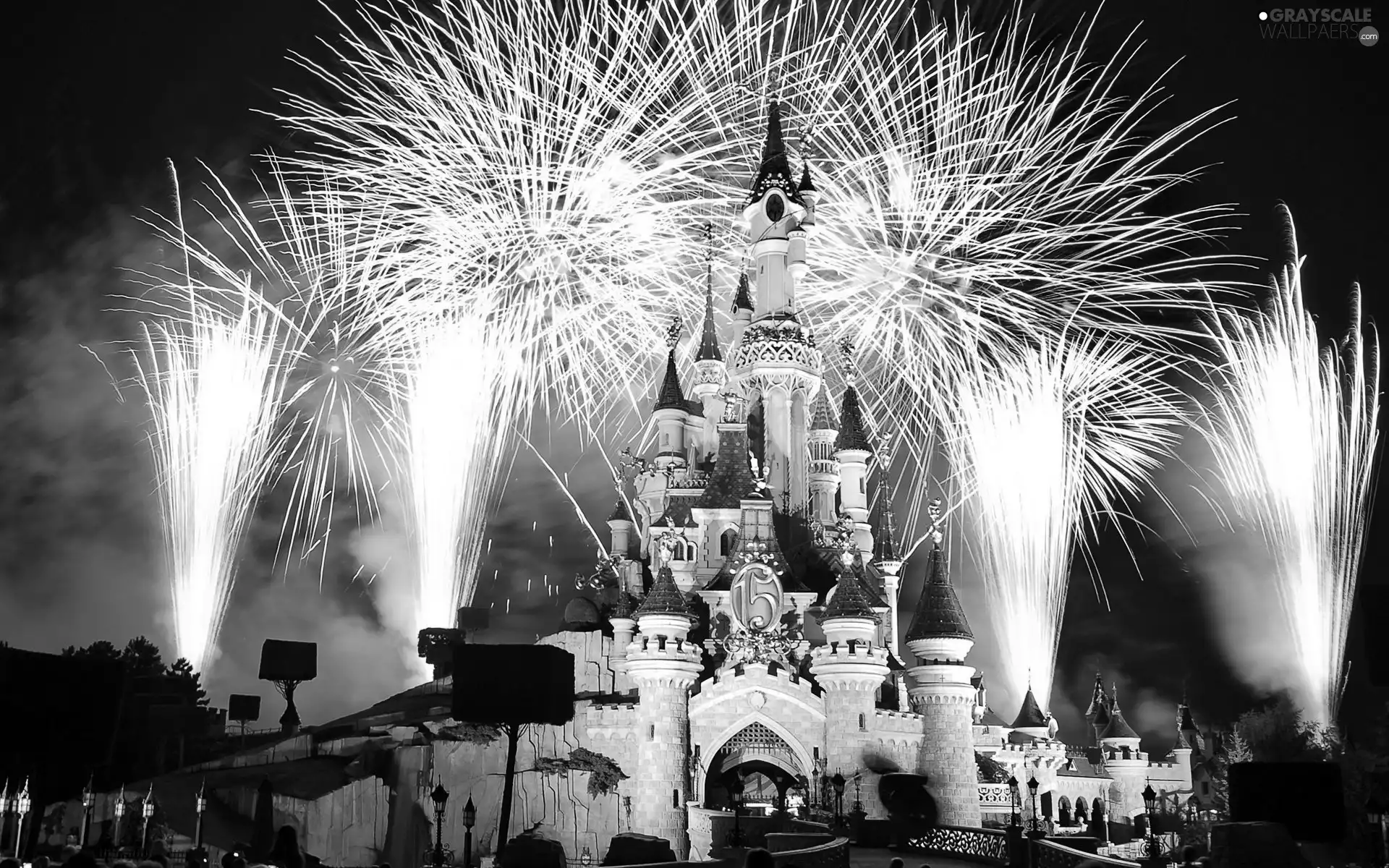 fireworks, fairy, Castle