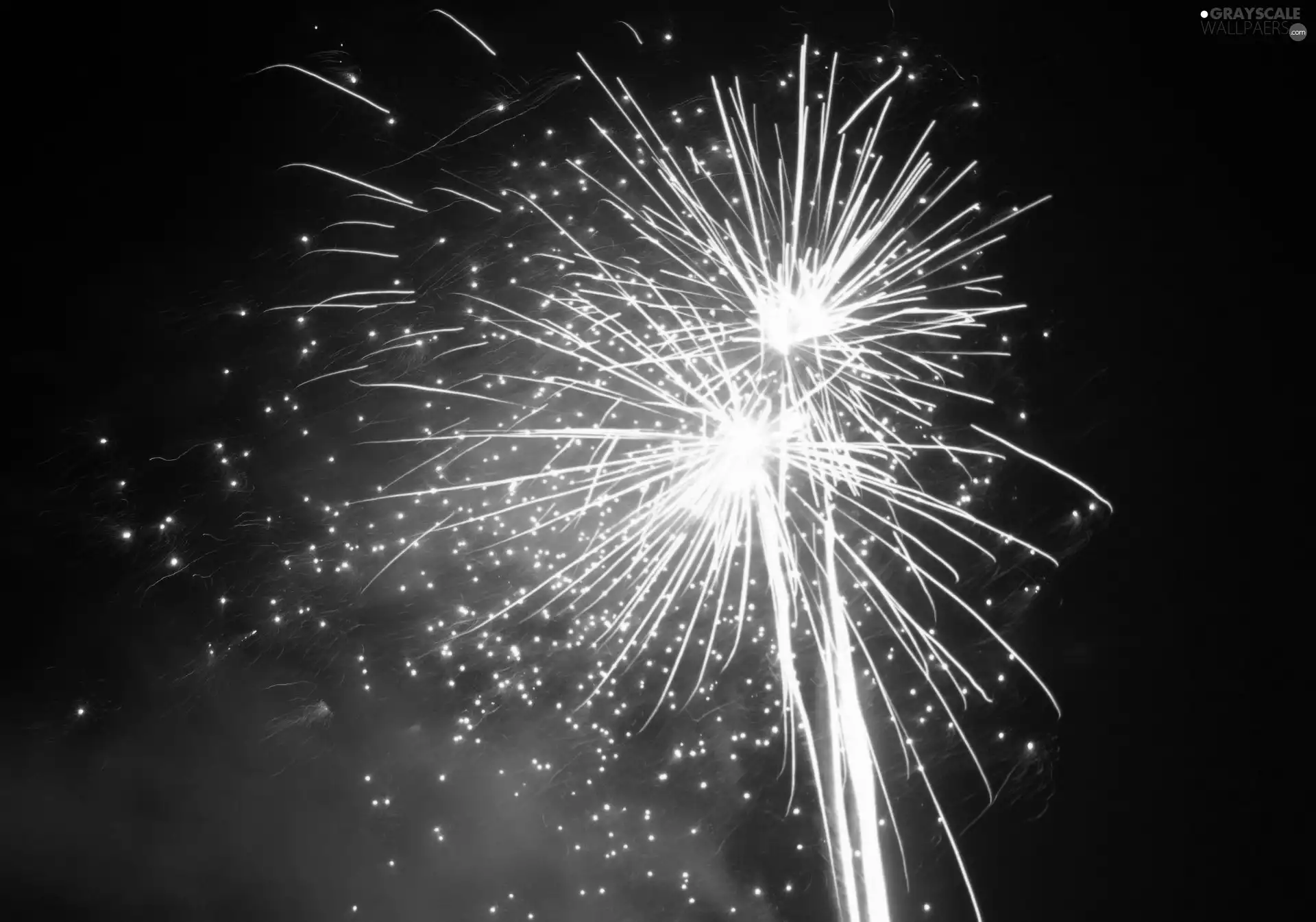 Red, fireworks