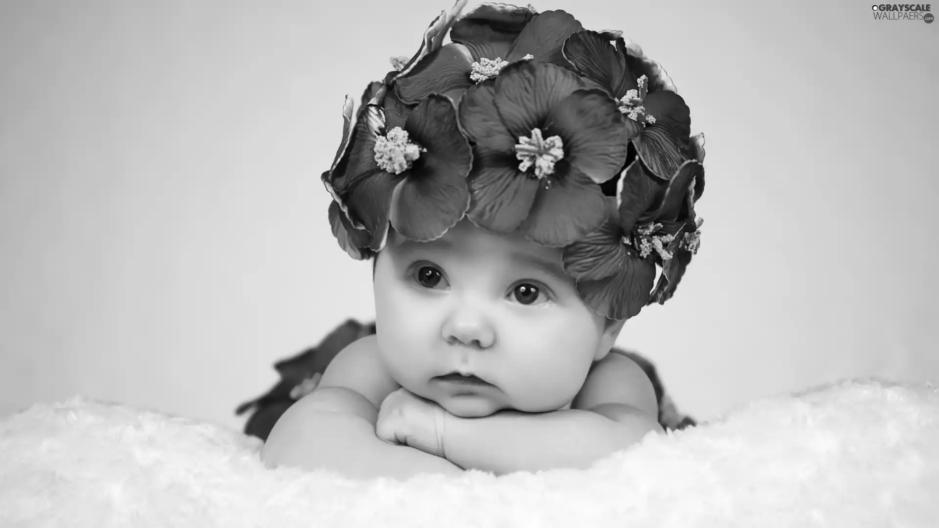 Blue, Flowers, babe, Hat, Kid