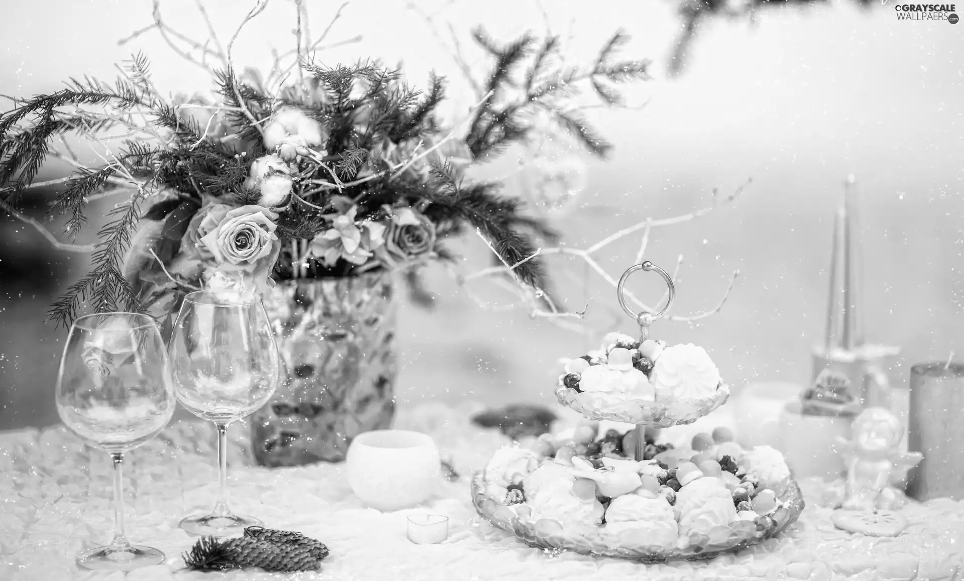 jellies, Cookies, roses, meringues, composition, Flowers, bouquet