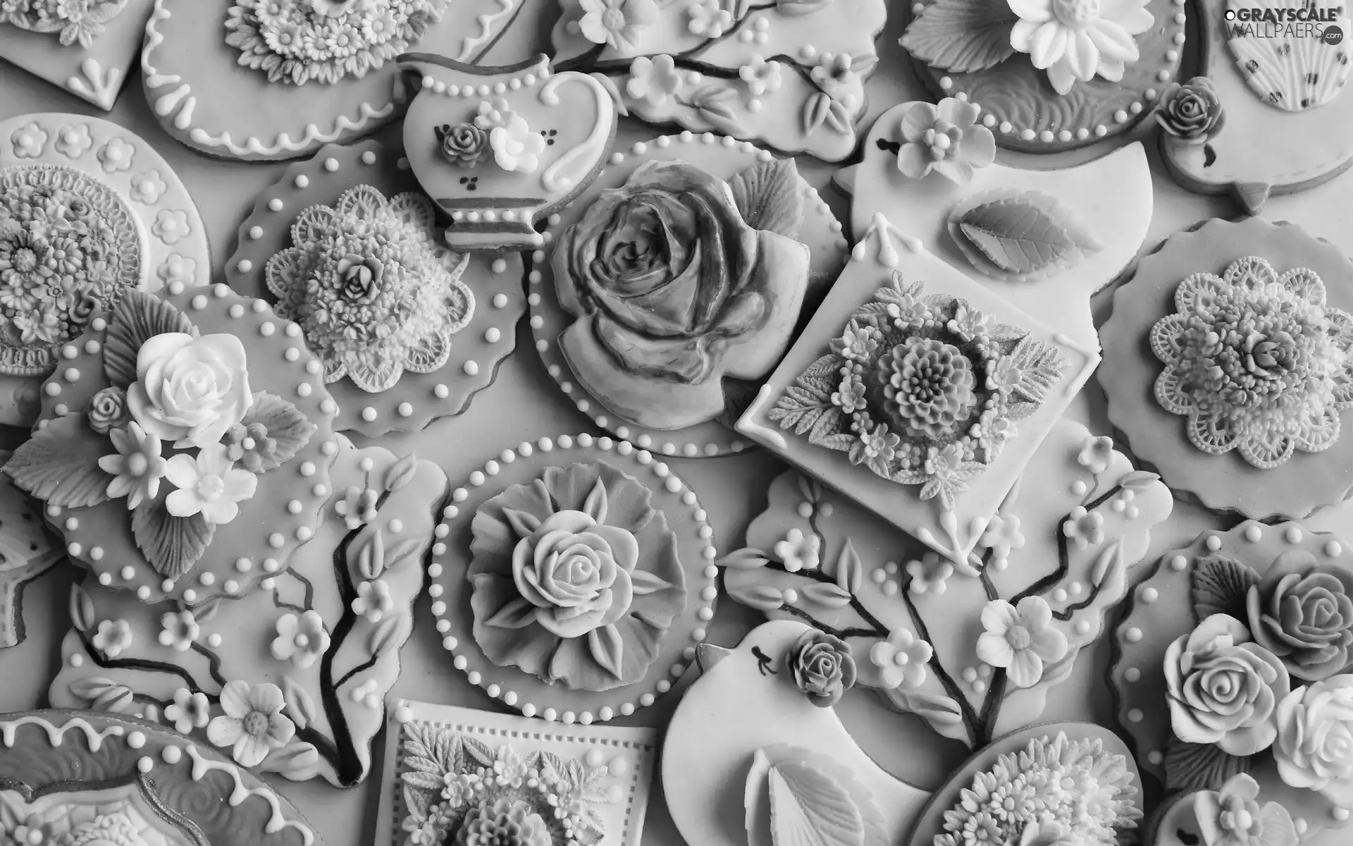 Flowers, color, Cookies