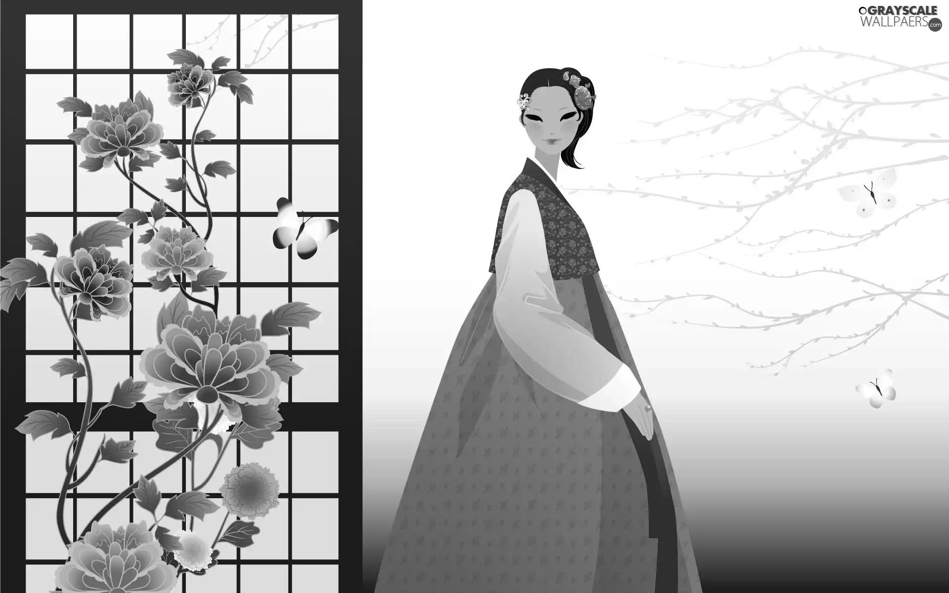 Flowers, Women, Japanese