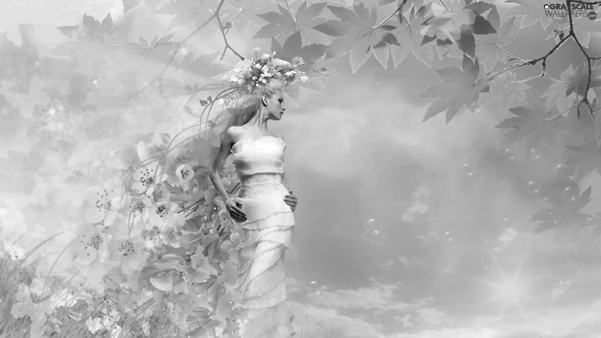Flowers, Women, Spring